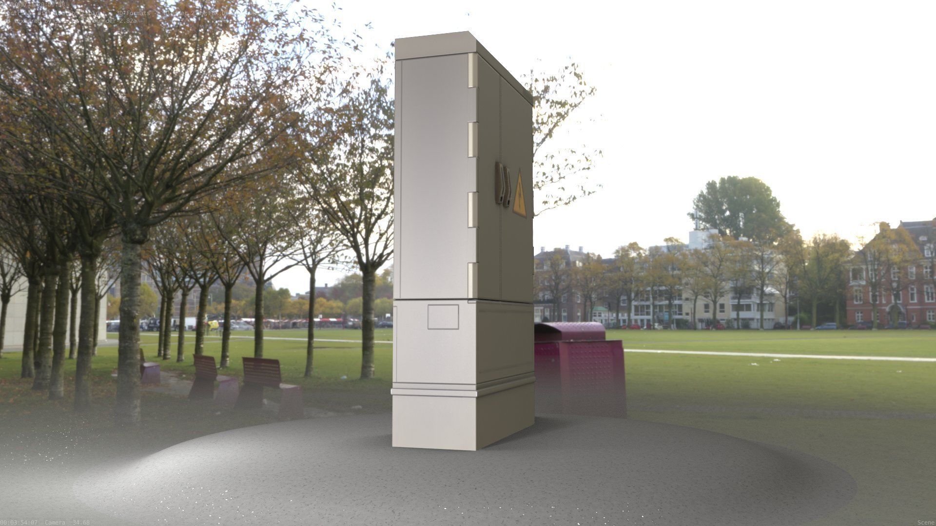 Electrical Distribution Cabinet 57 Low-poly 3D model_23