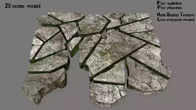 stone set piece of with cracks in it