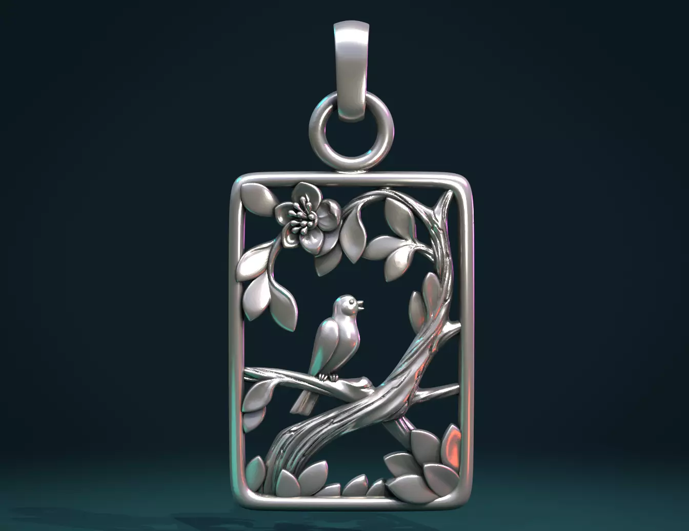 Bird pendant 3D print model_0