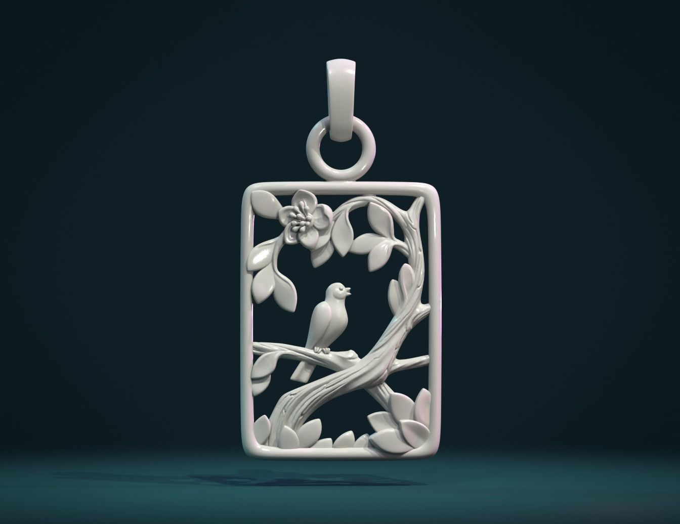 Bird pendant 3D print model_2