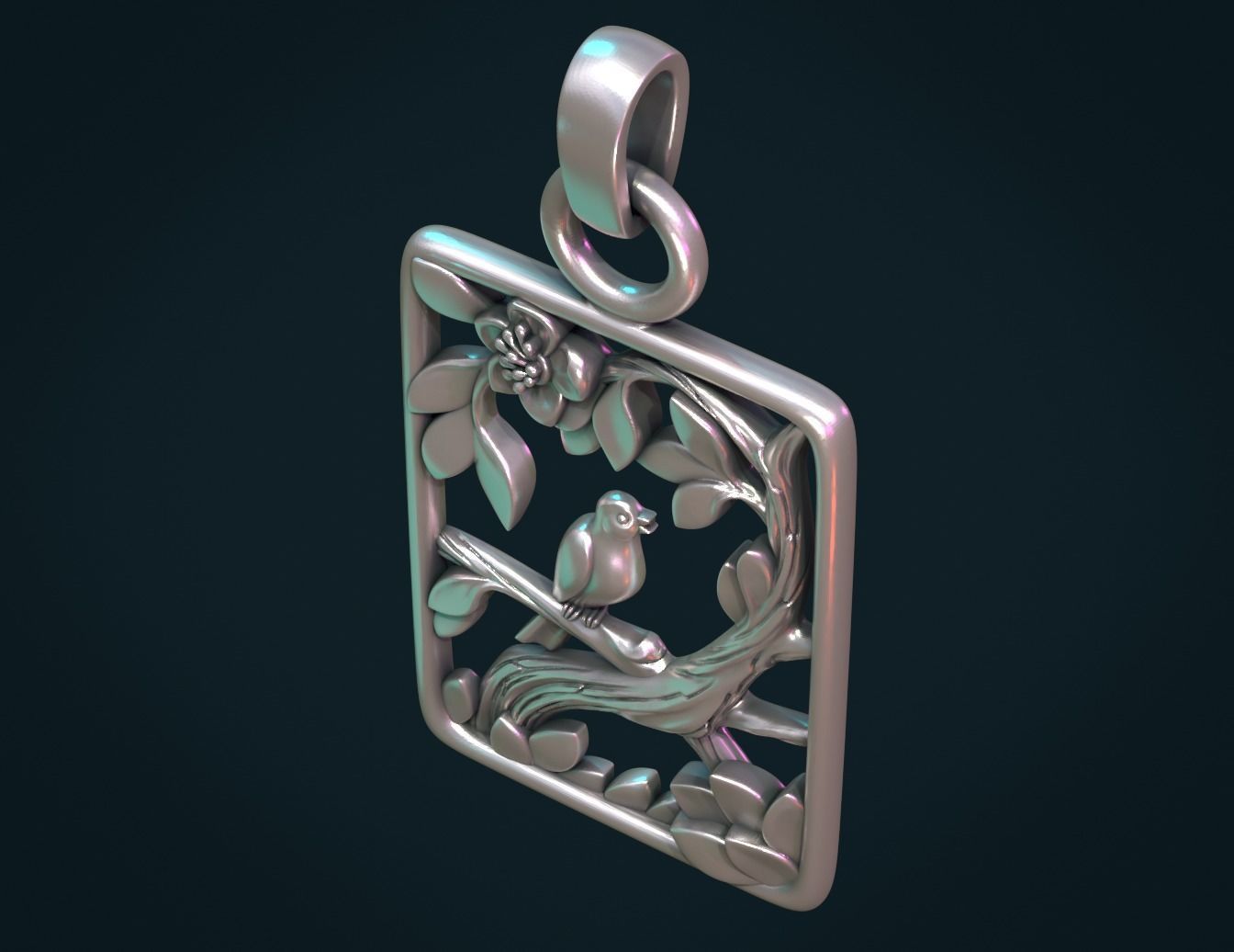 Bird pendant 3D print model_9