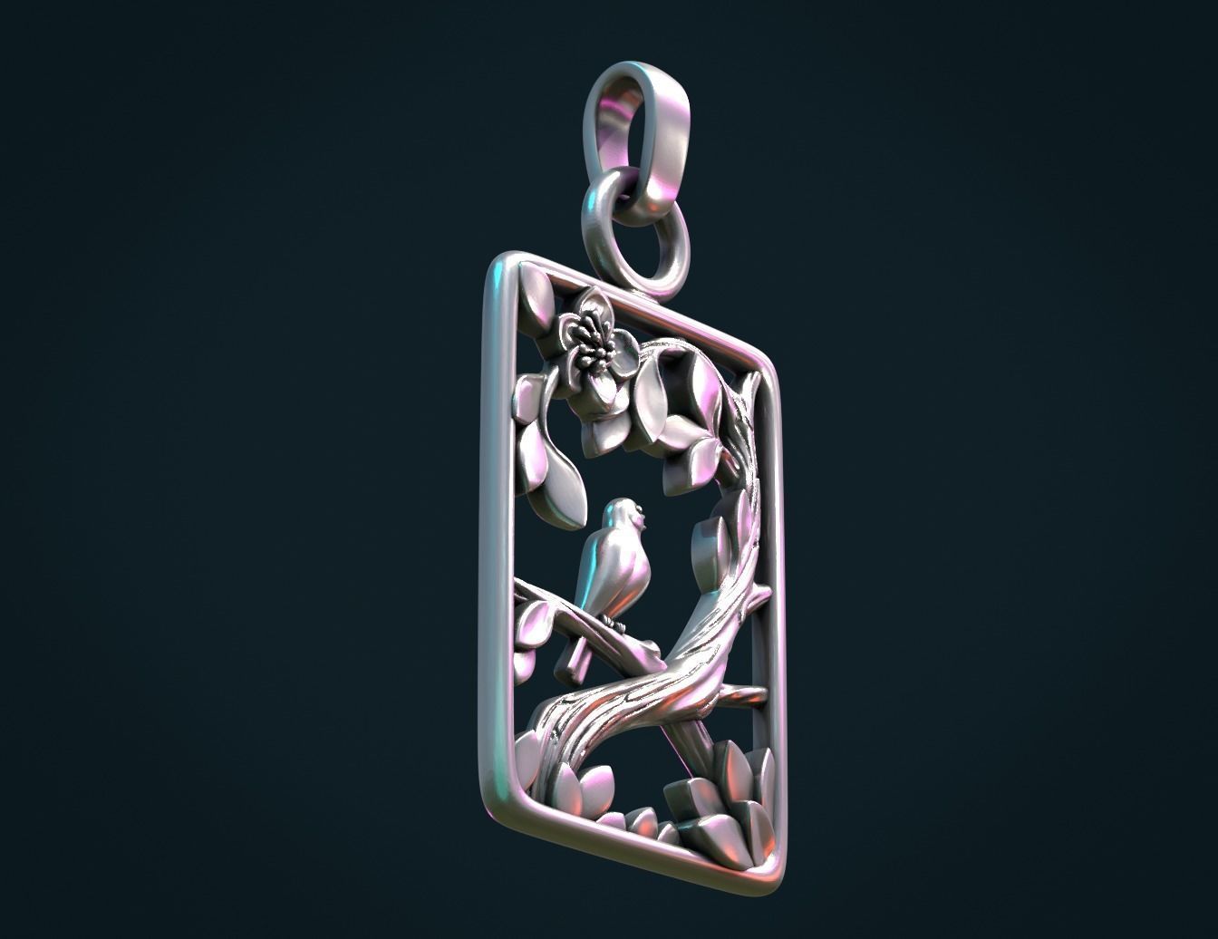 Bird pendant 3D print model_10