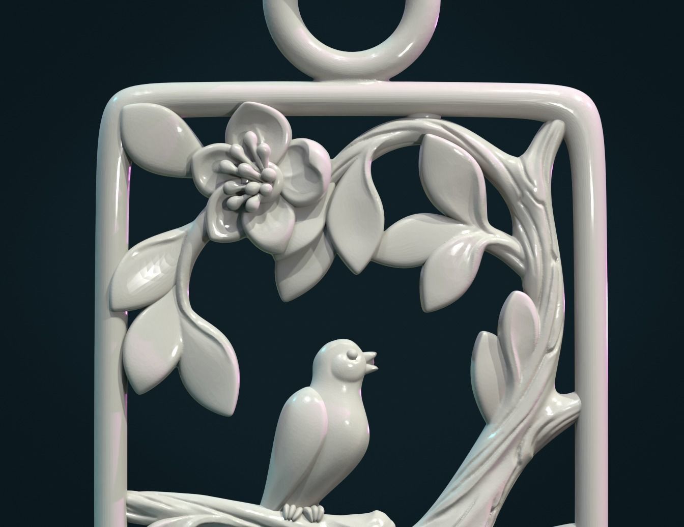 Bird pendant 3D print model_3