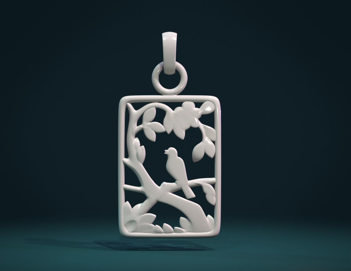 Bird pendant 3D print model_8