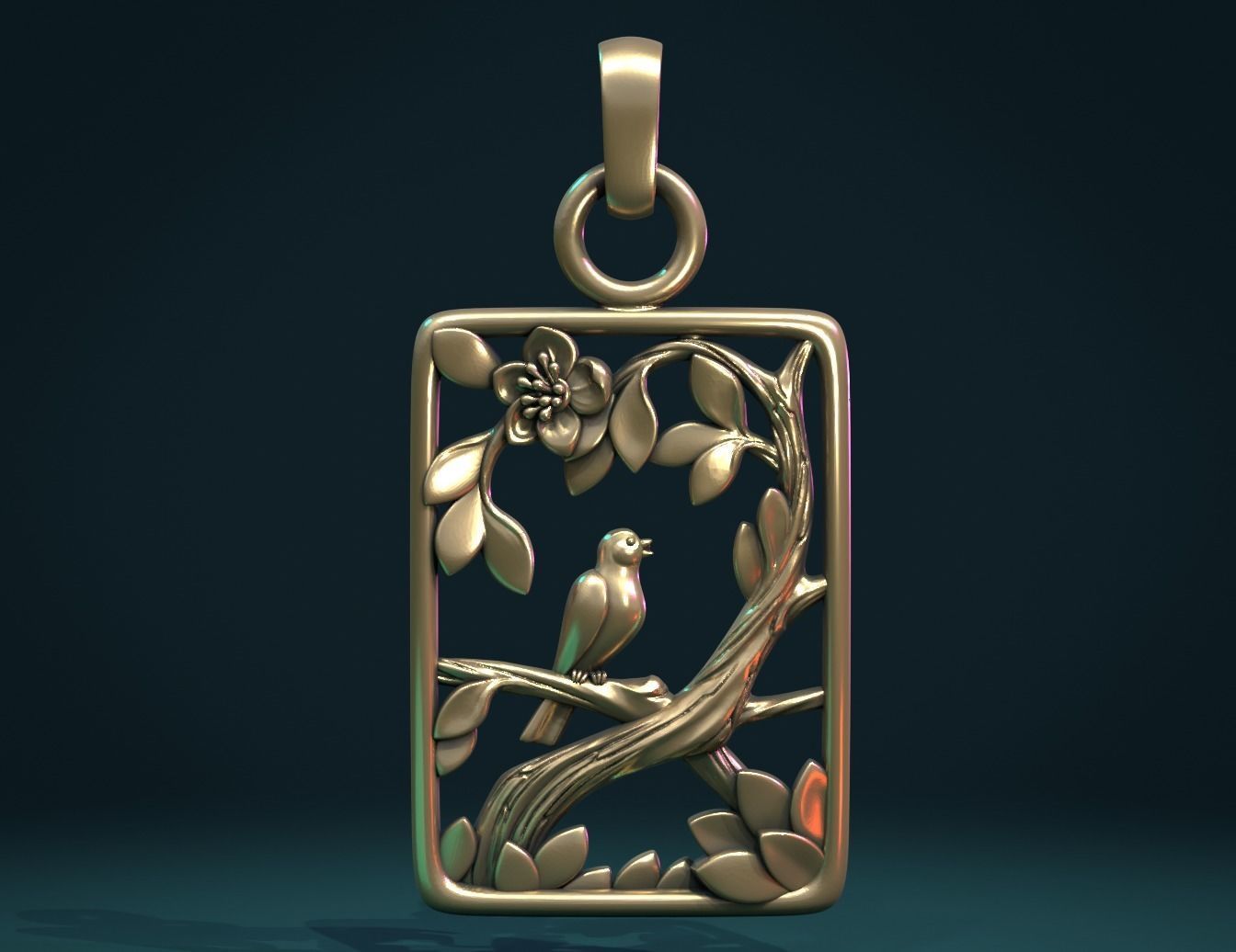 Bird pendant 3D print model_5