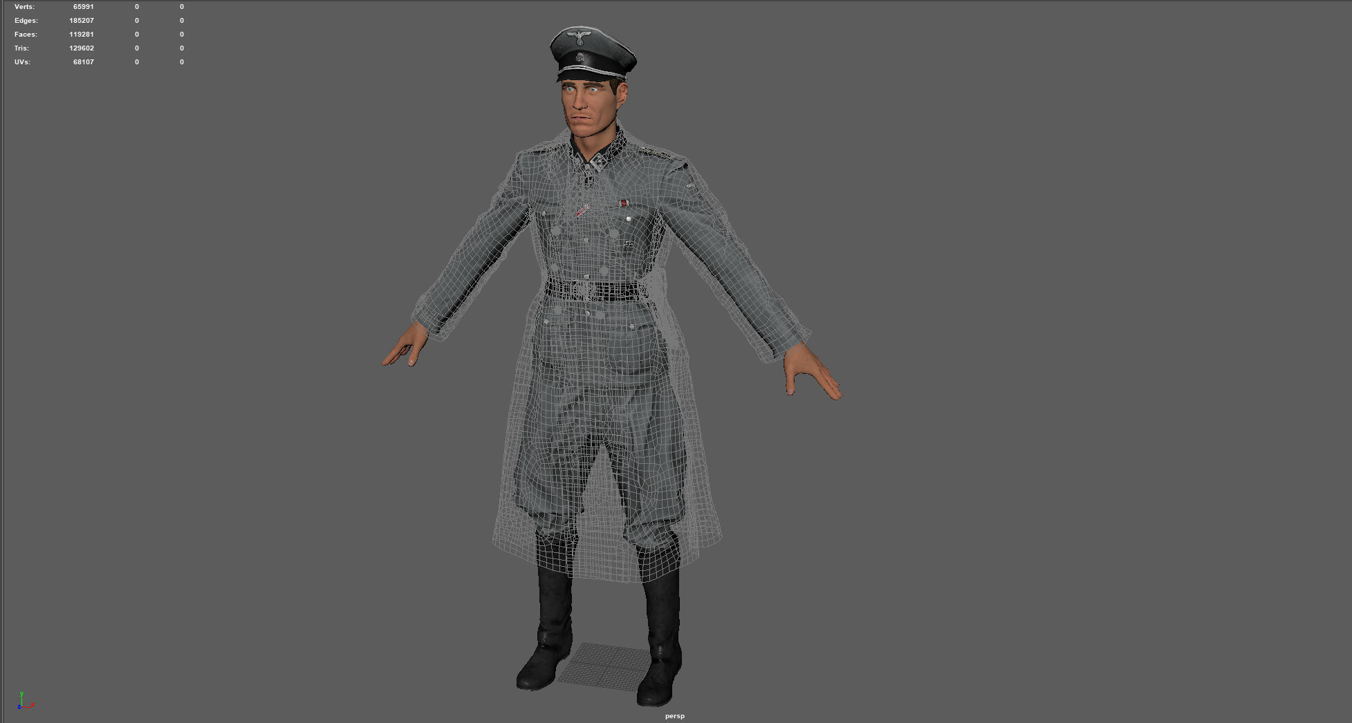 Herr Kommandant Low-poly 3D model_6