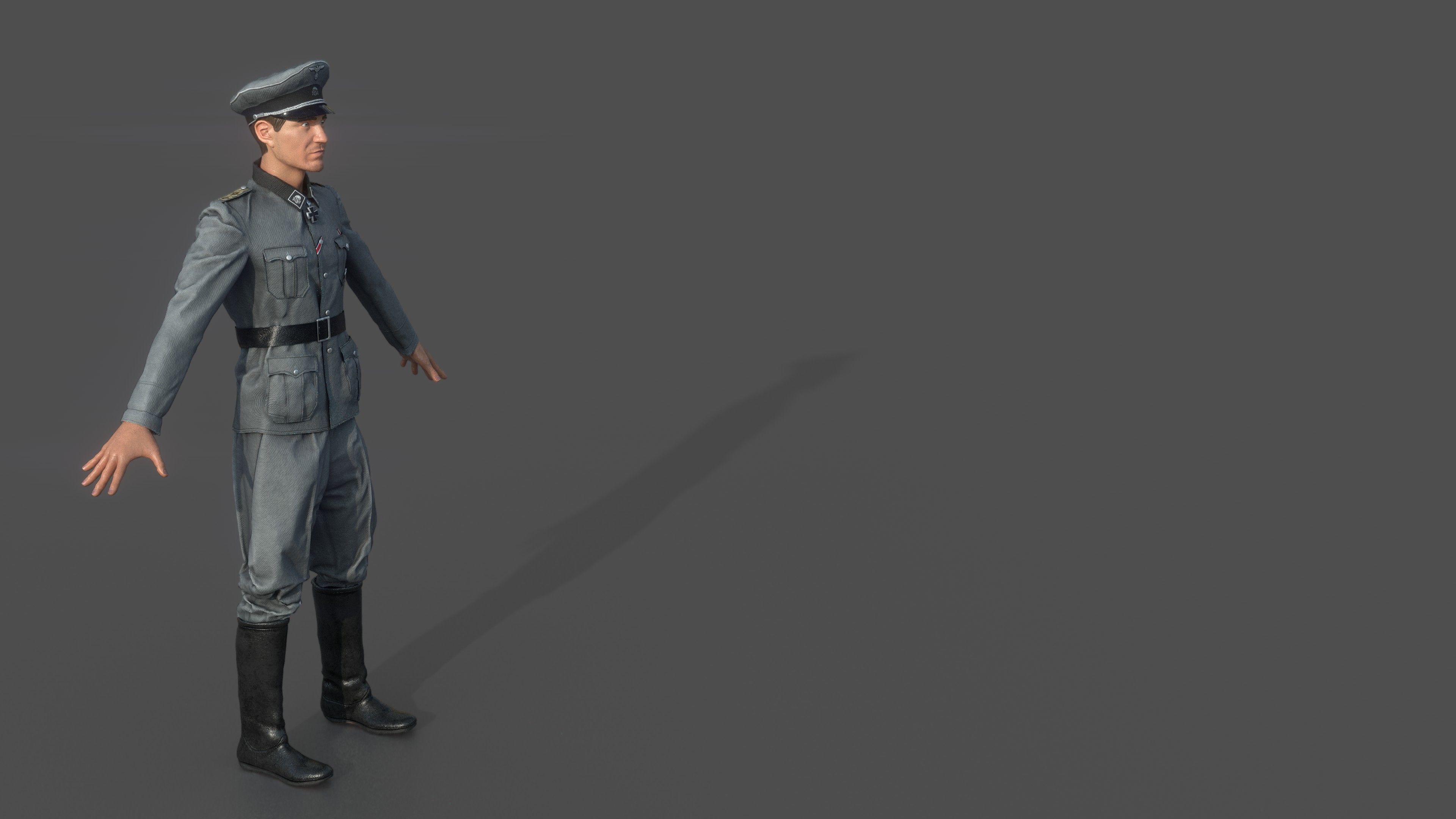 Herr Kommandant Low-poly 3D model_14