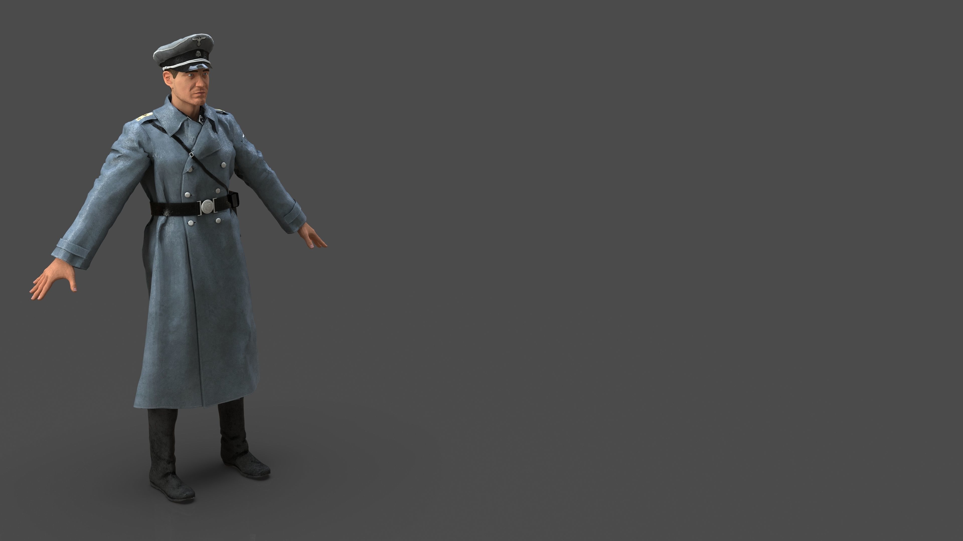 Herr Kommandant Low-poly 3D model_12