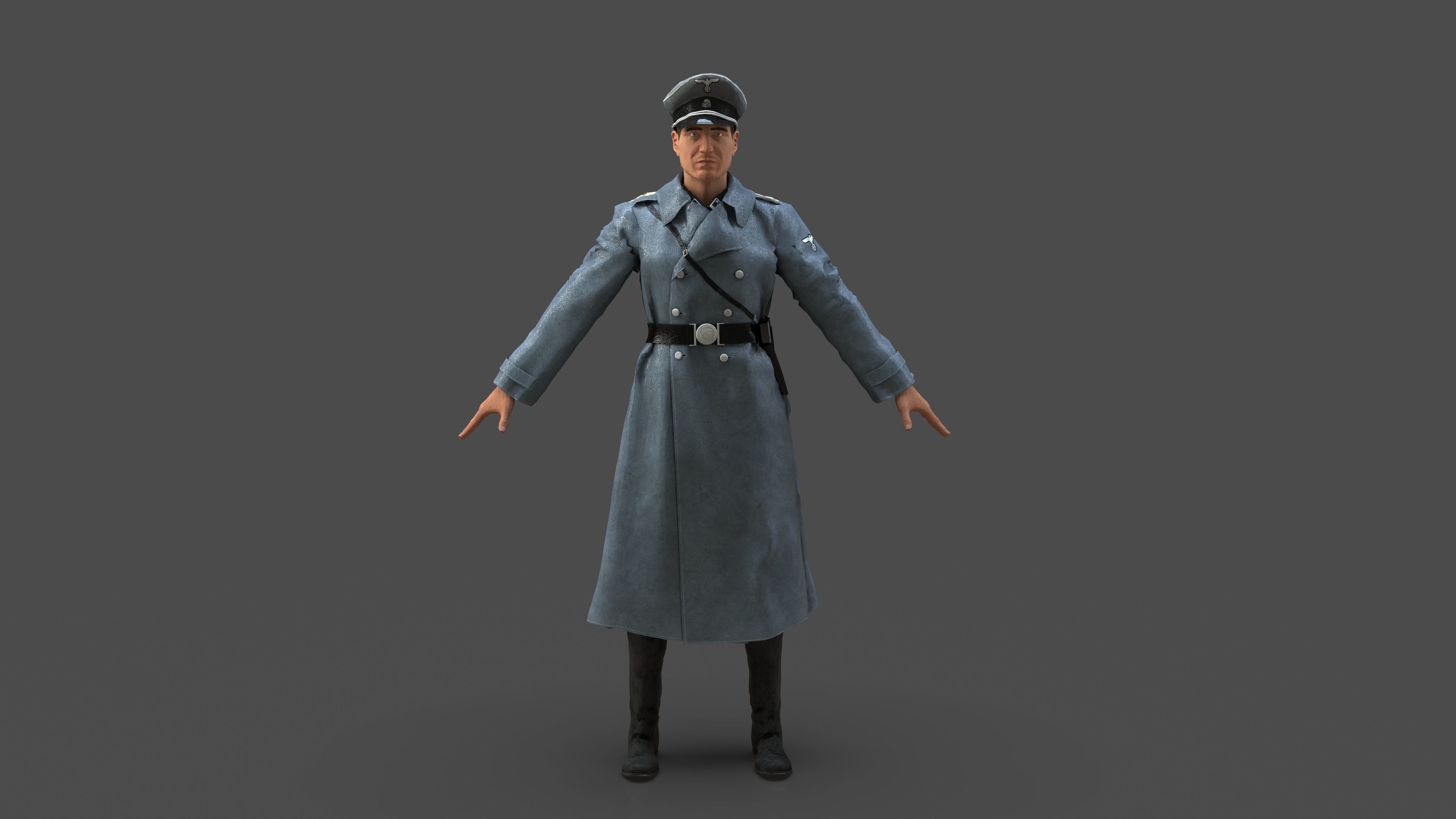 Herr Kommandant Low-poly 3D model_11
