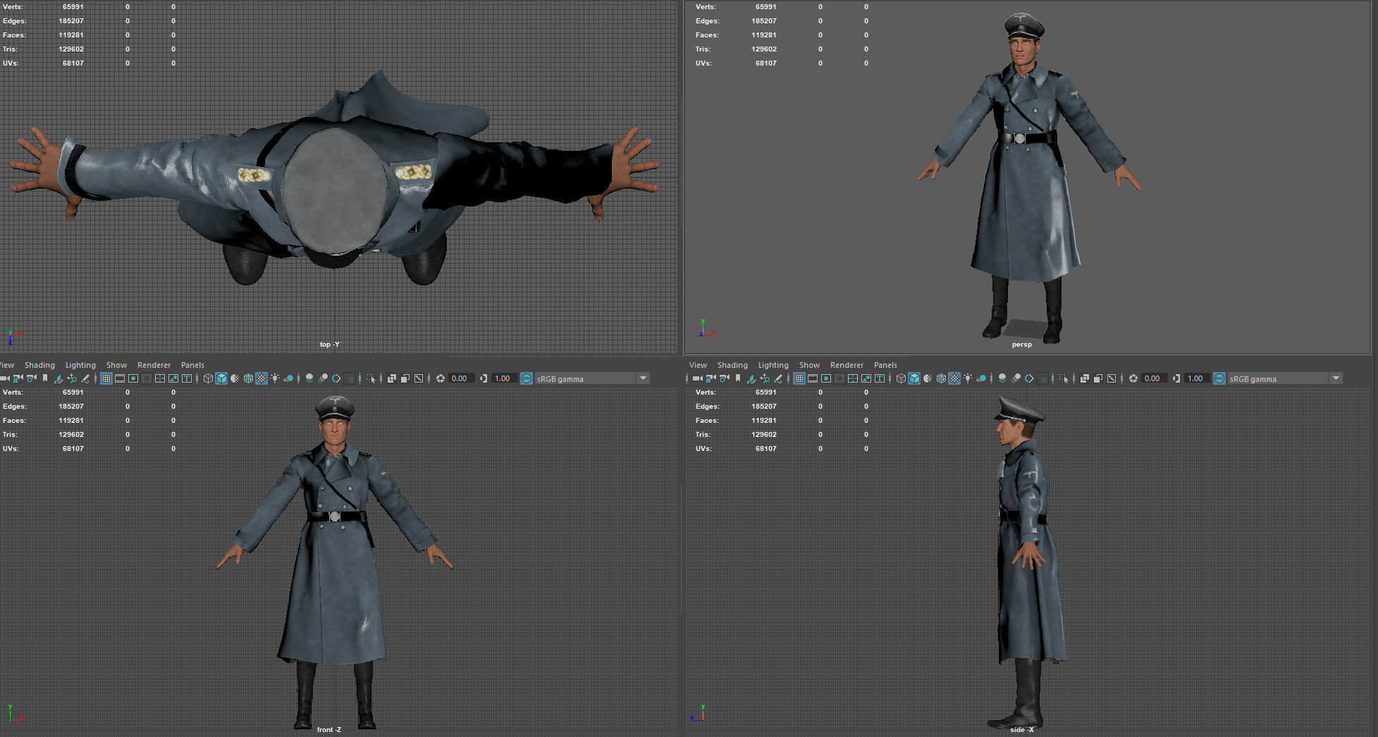 Herr Kommandant Low-poly 3D model_19