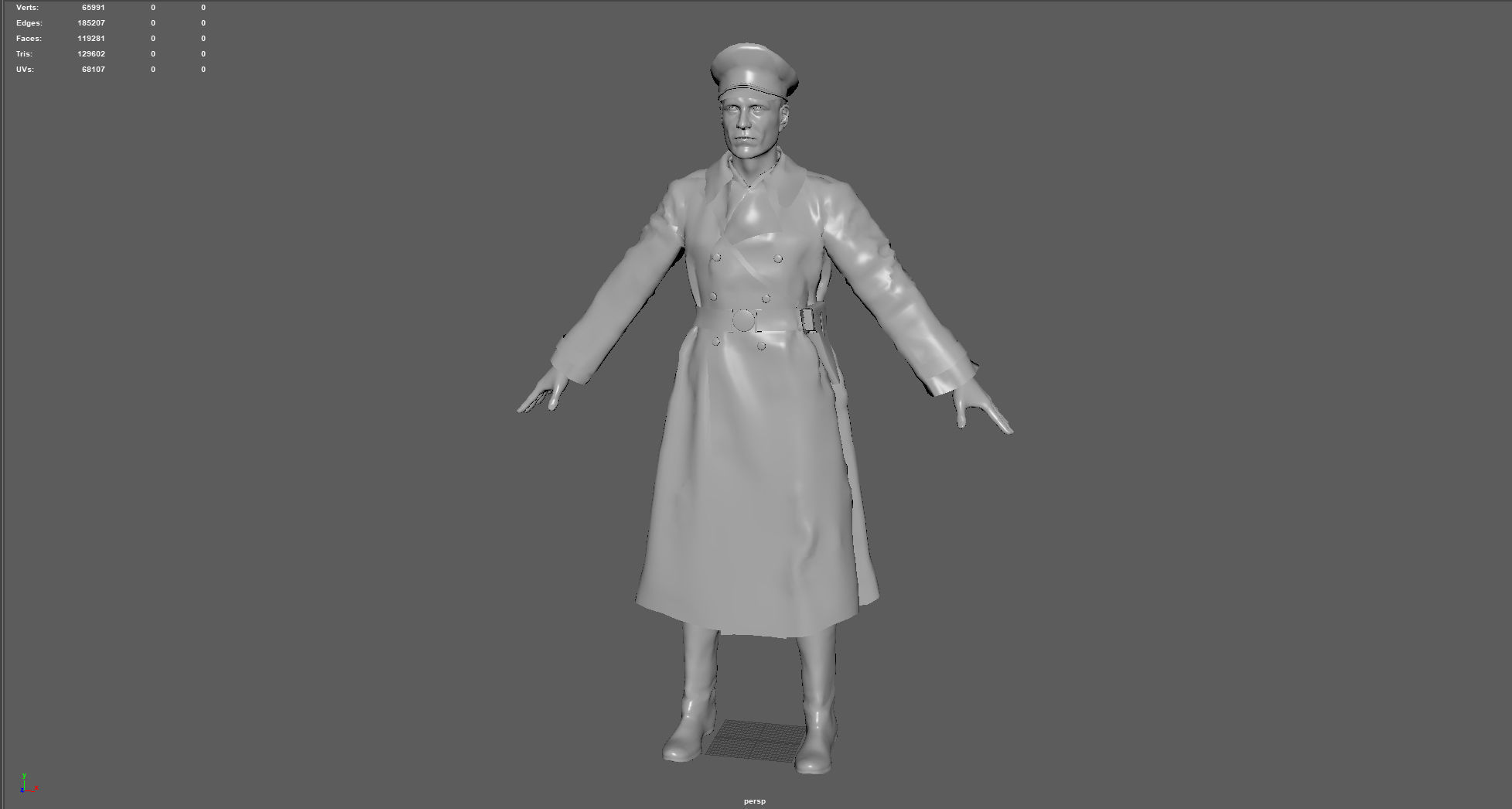 Herr Kommandant Low-poly 3D model_16