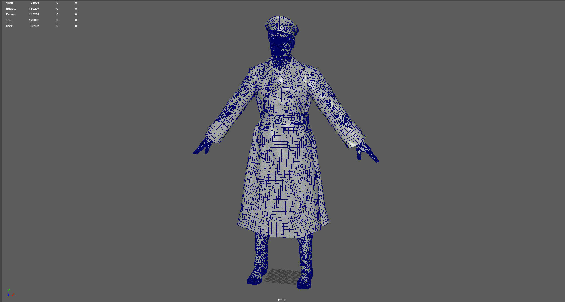 Herr Kommandant Low-poly 3D model_18
