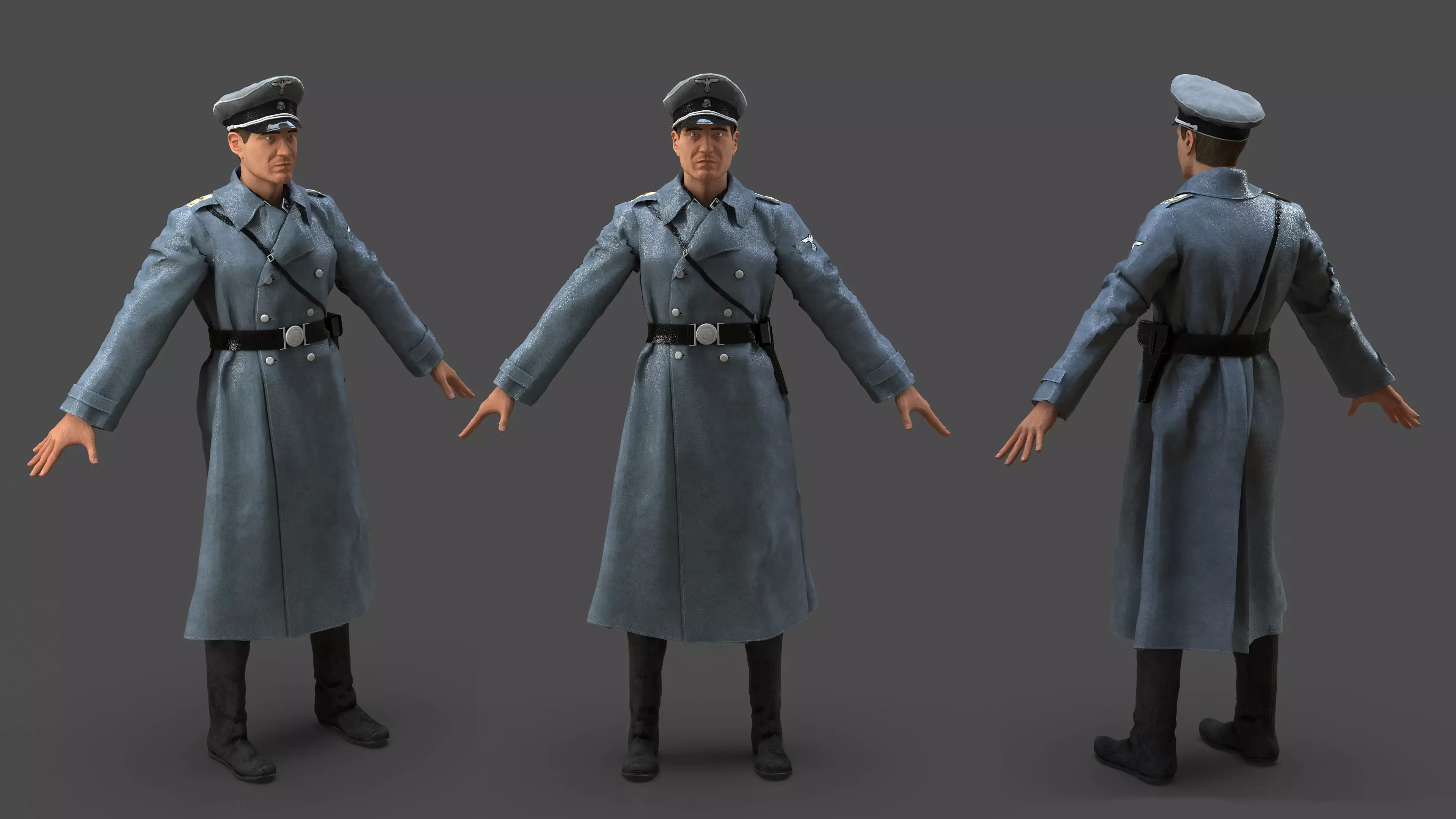 Herr Kommandant Low-poly 3D model_0