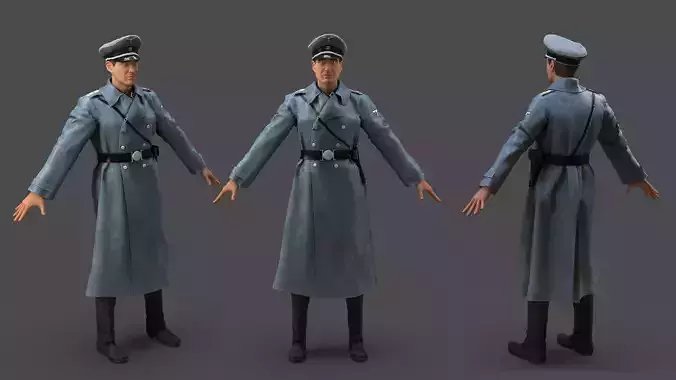 Herr Kommandant Low-poly 3D model