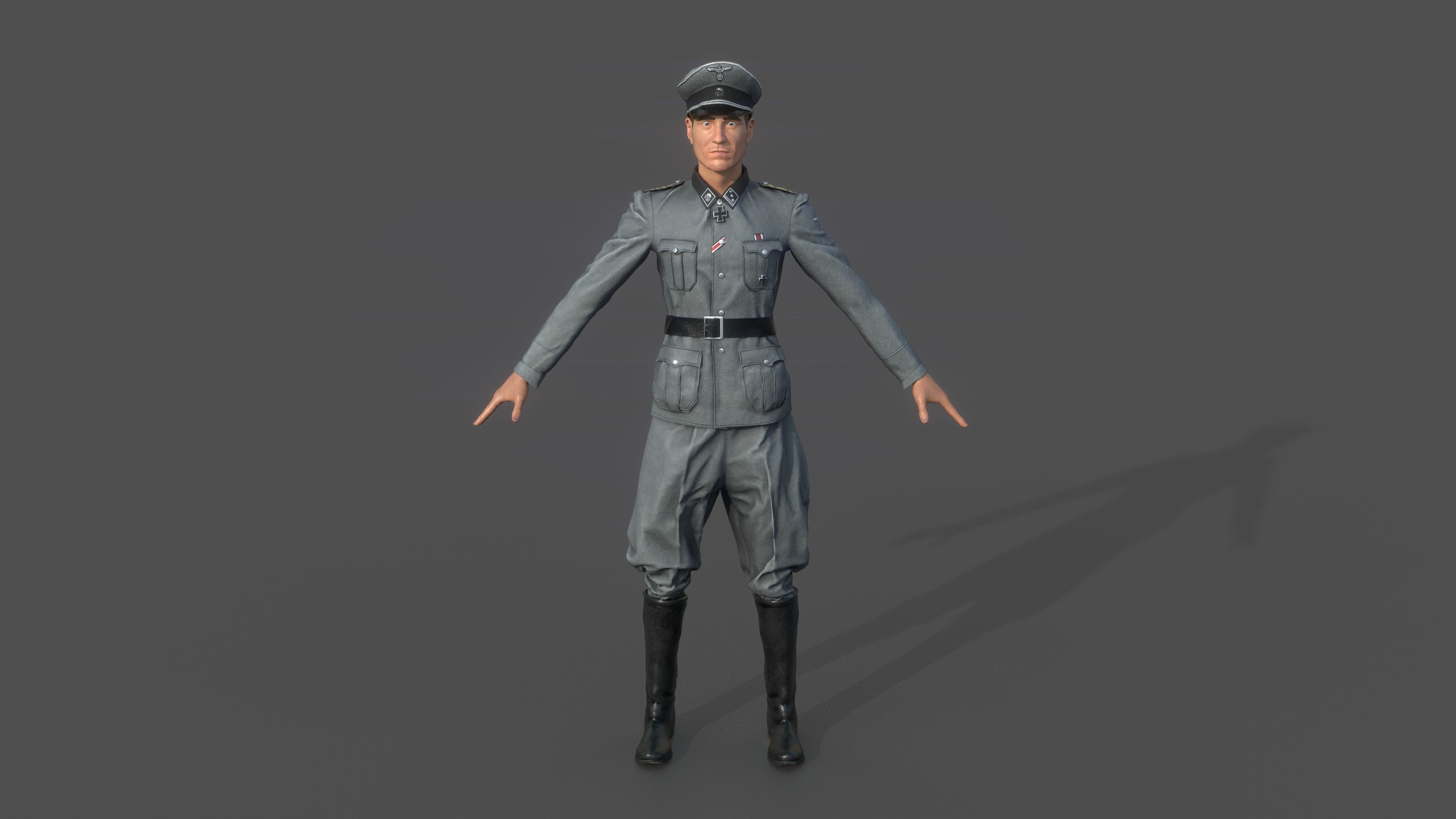 Herr Kommandant Low-poly 3D model_15
