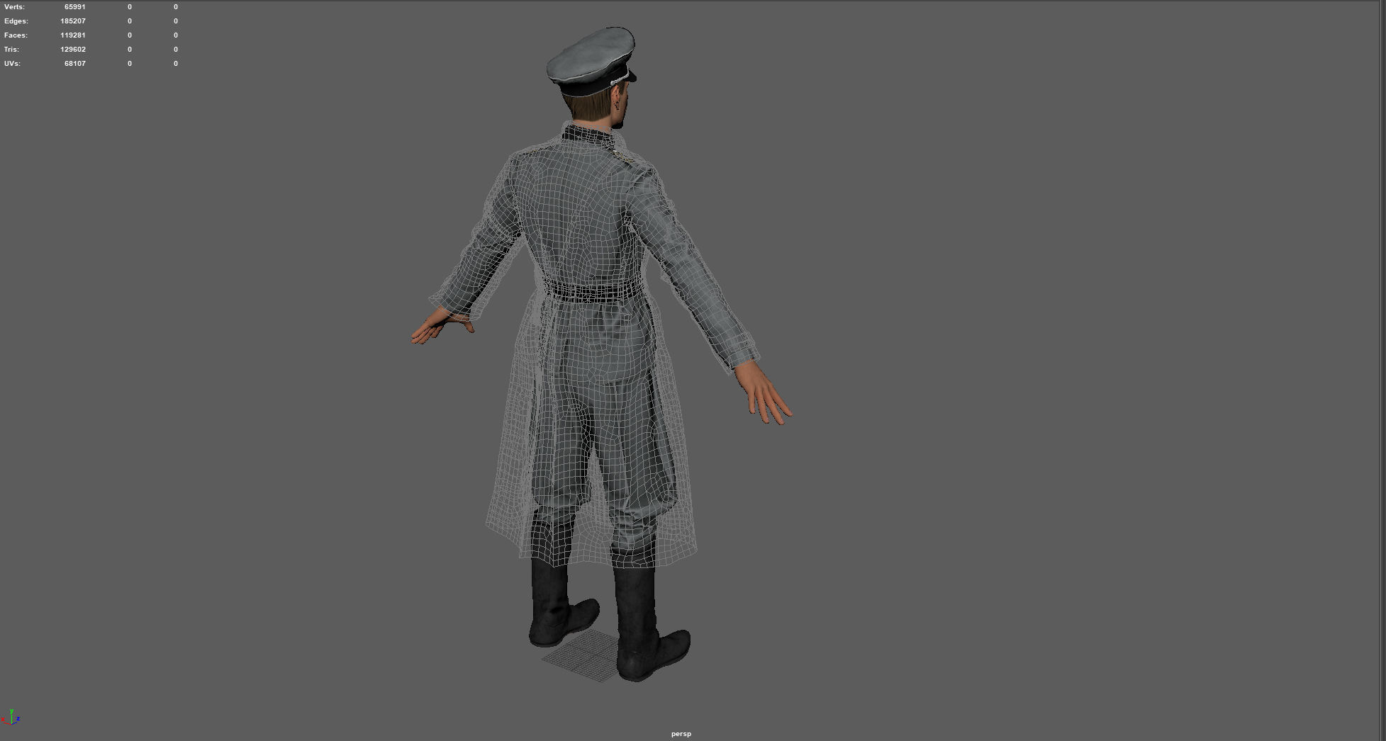 Herr Kommandant Low-poly 3D model_7