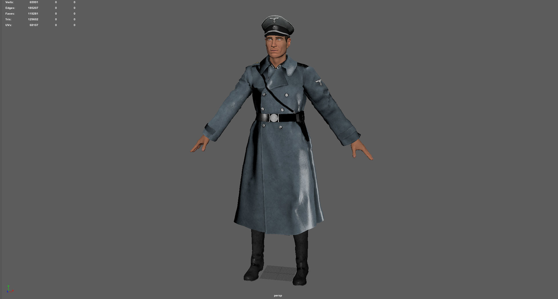 Herr Kommandant Low-poly 3D model_13