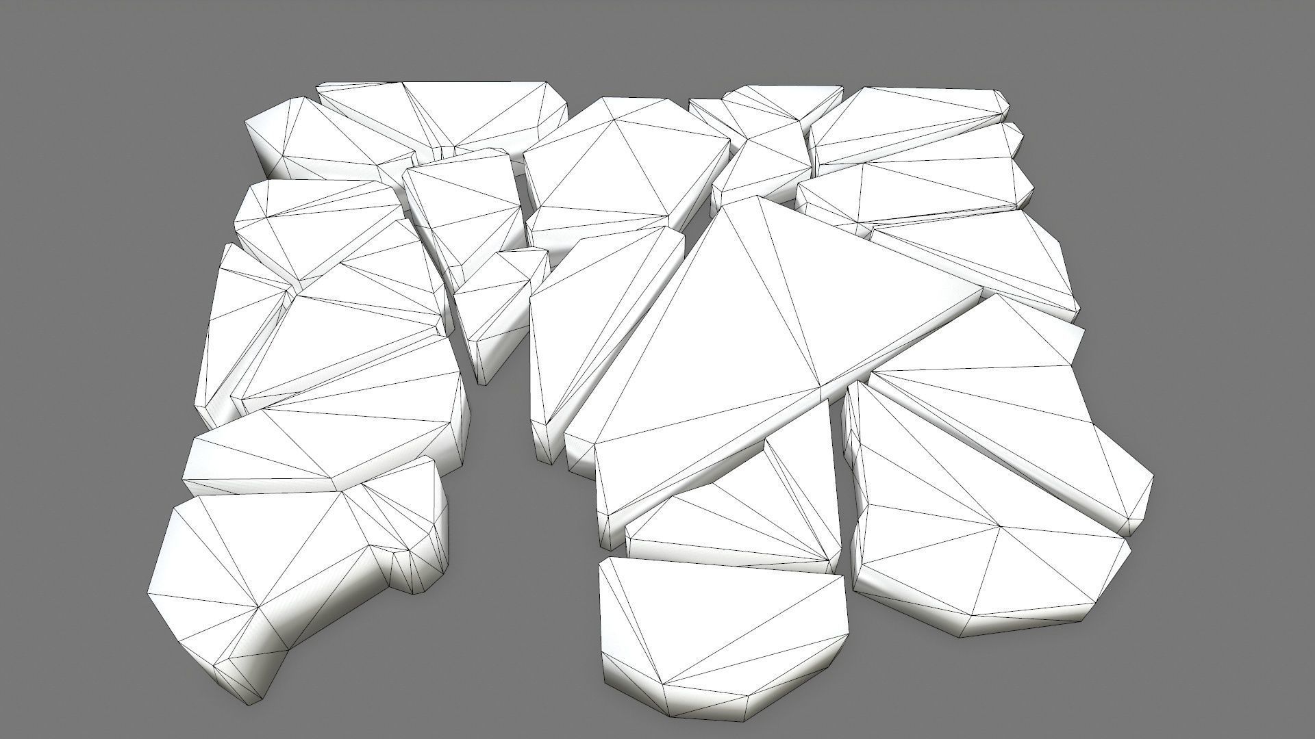 stone set piece of Low-poly 3D model_8