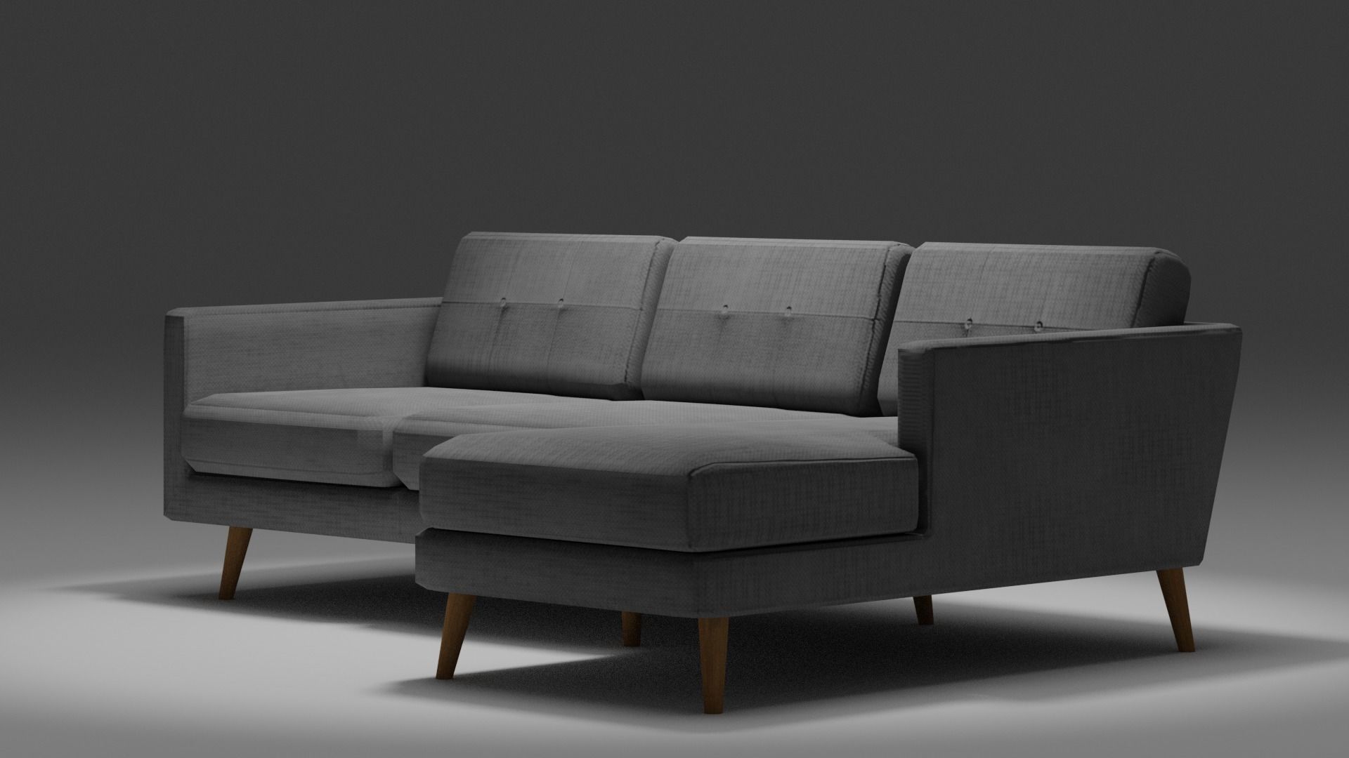 Fabric Couch - Game Ready Low-poly 3D model_7