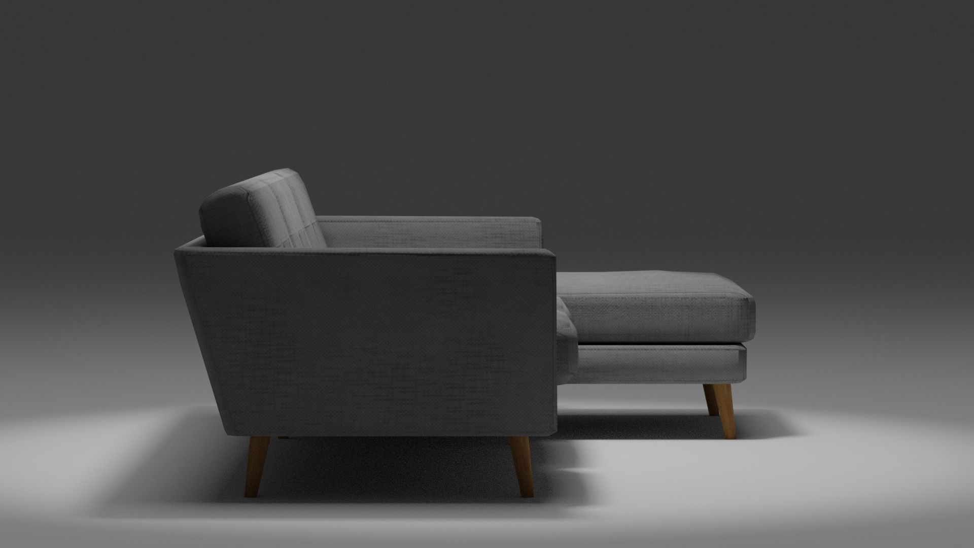 Fabric Couch - Game Ready Low-poly 3D model_2
