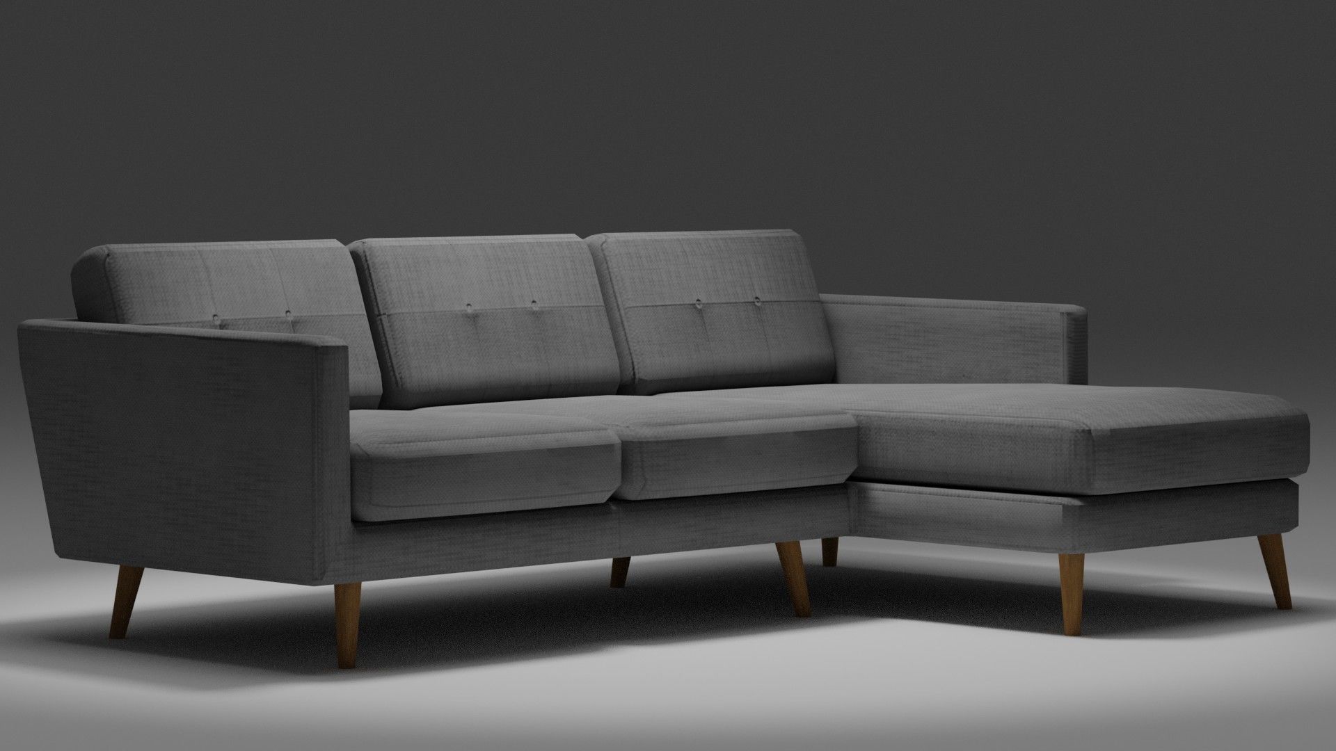 Fabric Couch - Game Ready Low-poly 3D model_1