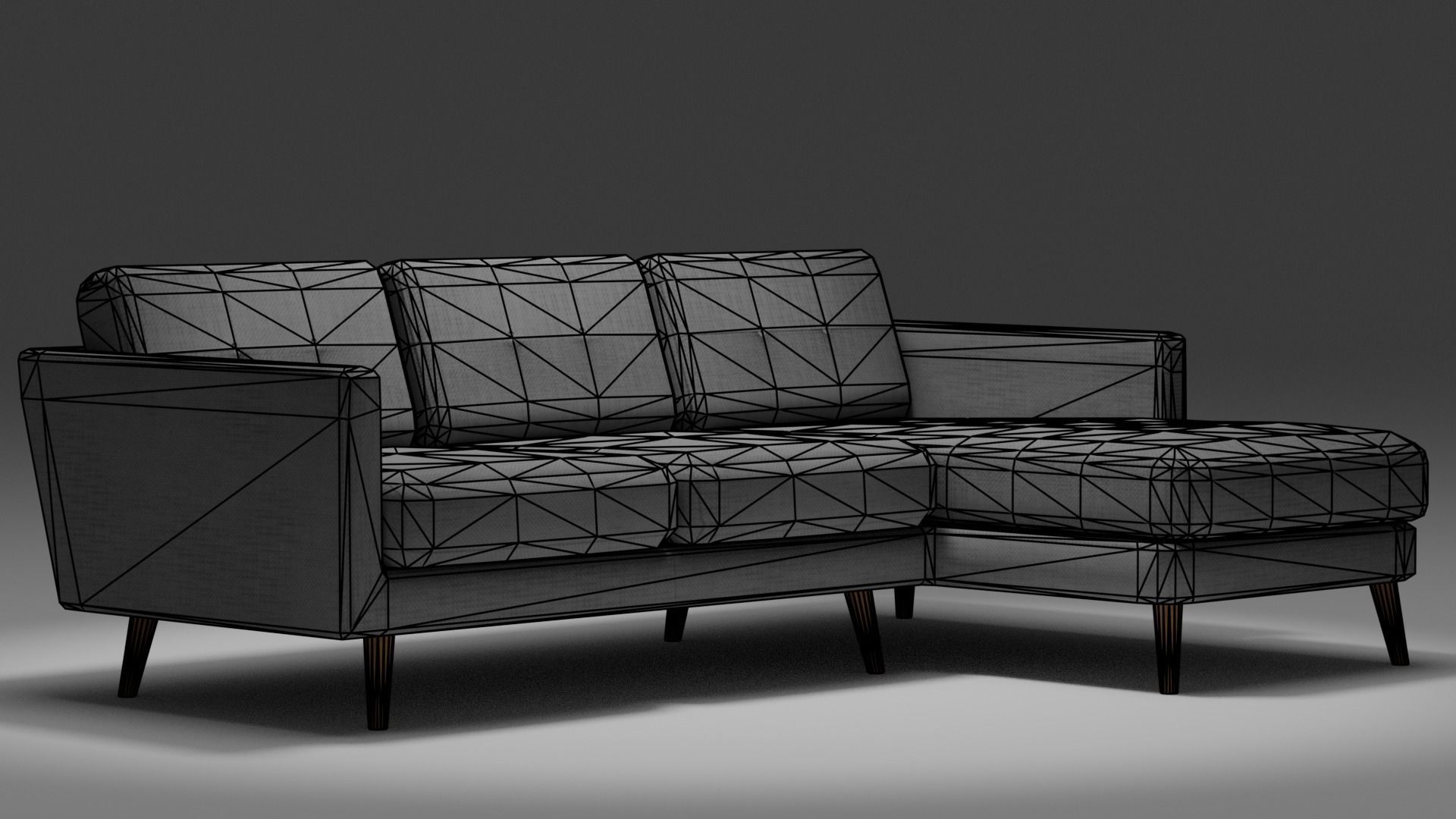 Fabric Couch - Game Ready Low-poly 3D model_8