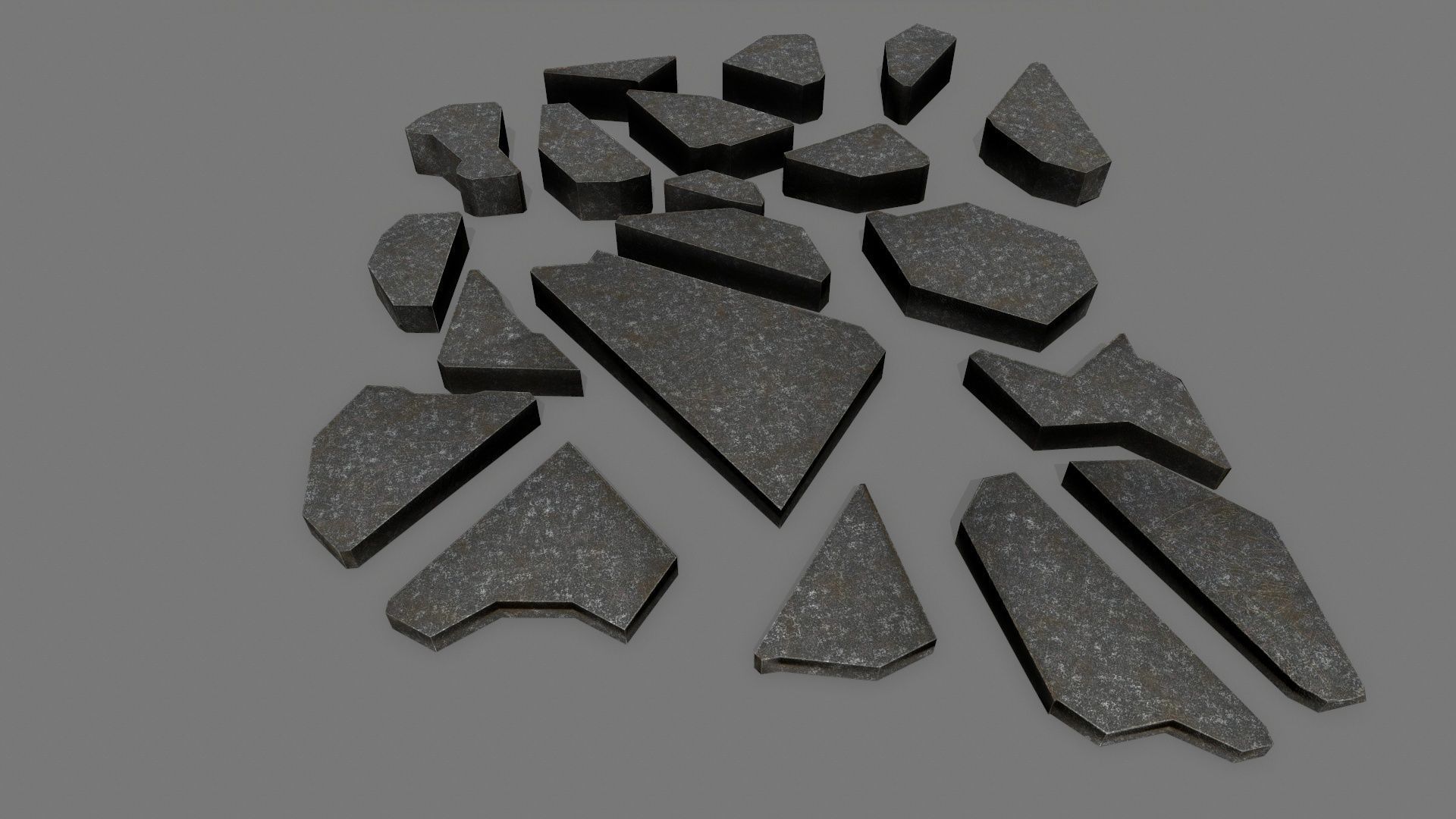 stone set piece of Low-poly 3D model_7