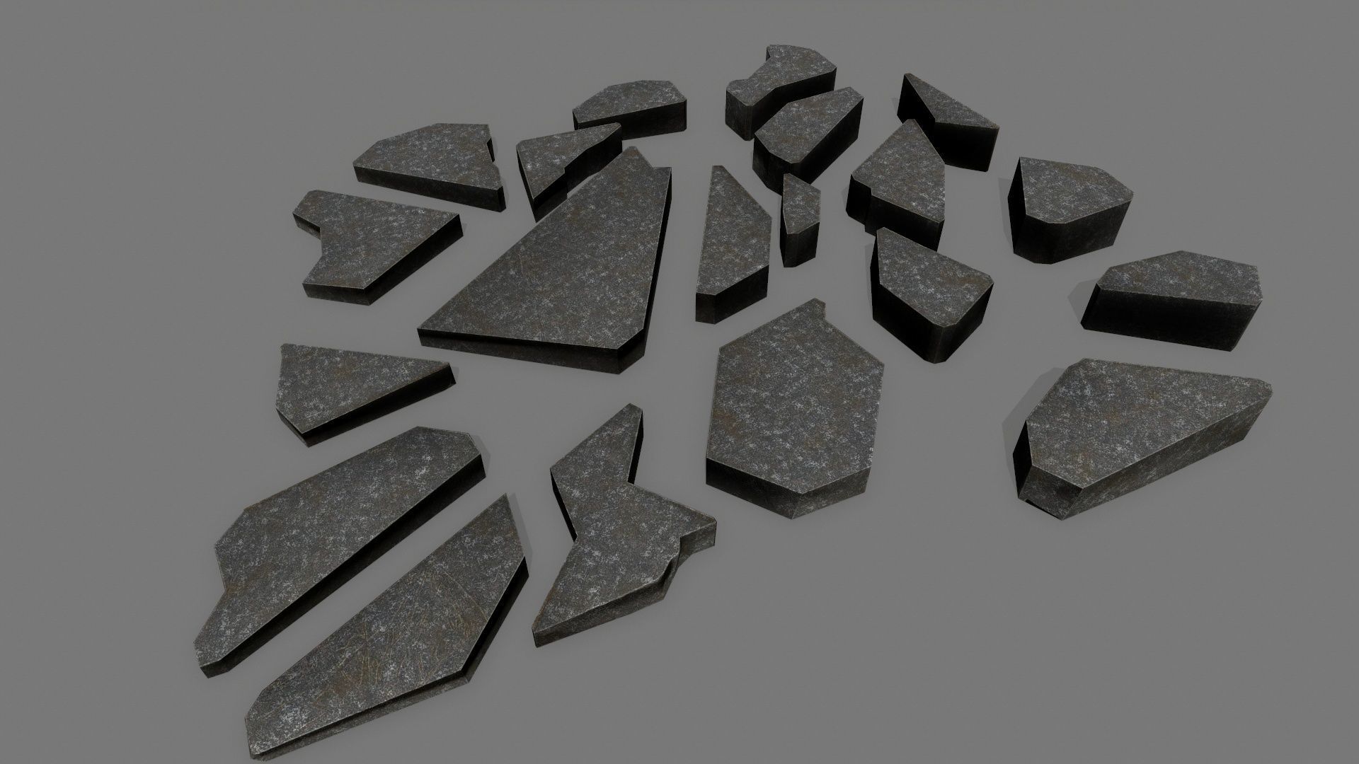 stone set piece of Low-poly 3D model_6