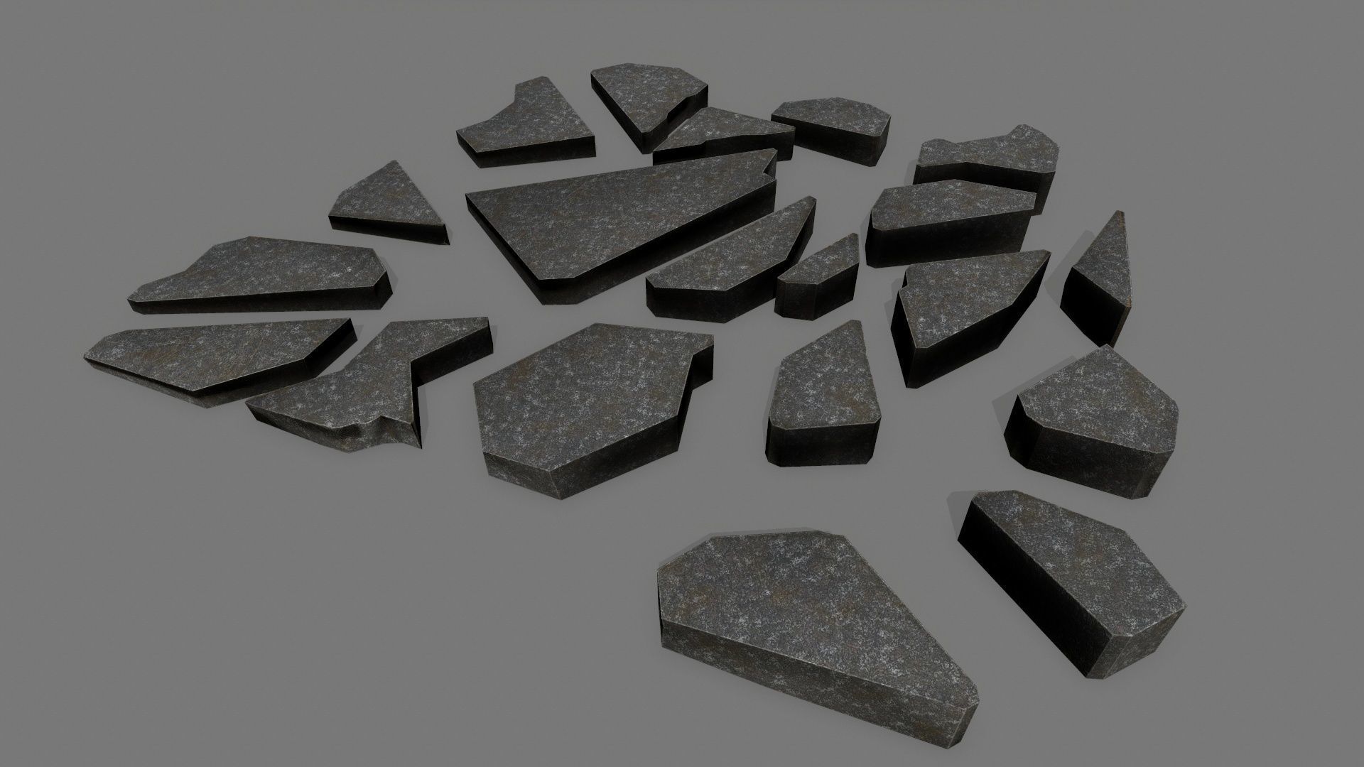 stone set piece of Low-poly 3D model_5
