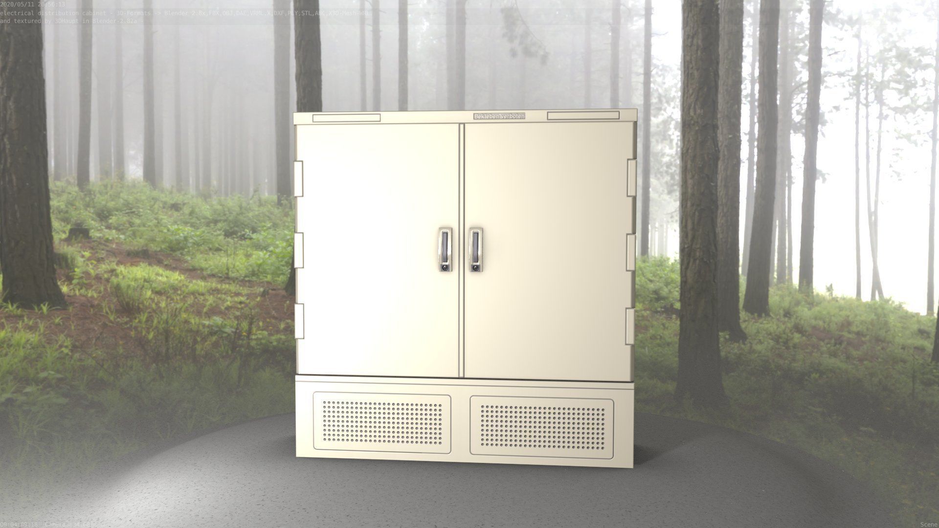 Electrical Distribution Cabinet 60 Low-poly 3D model_95
