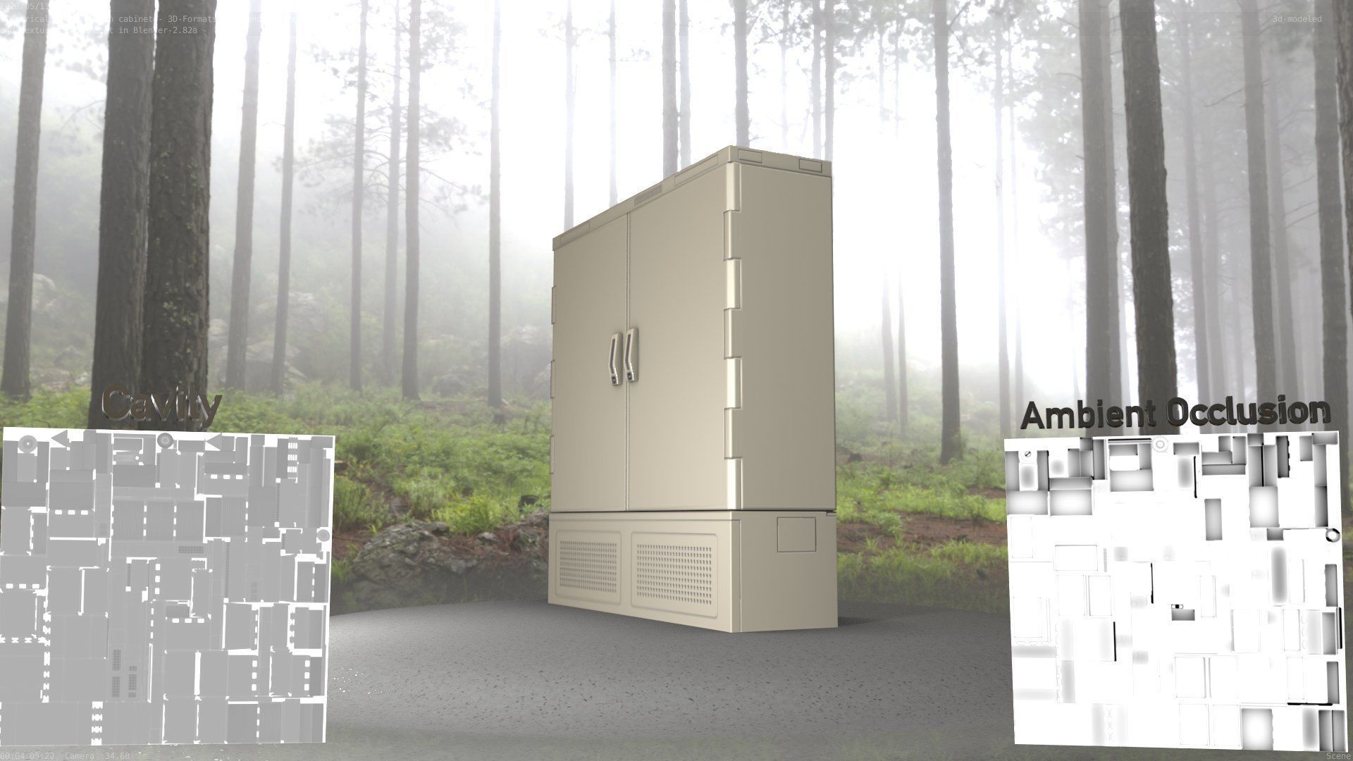Electrical Distribution Cabinet 60 Low-poly 3D model_3