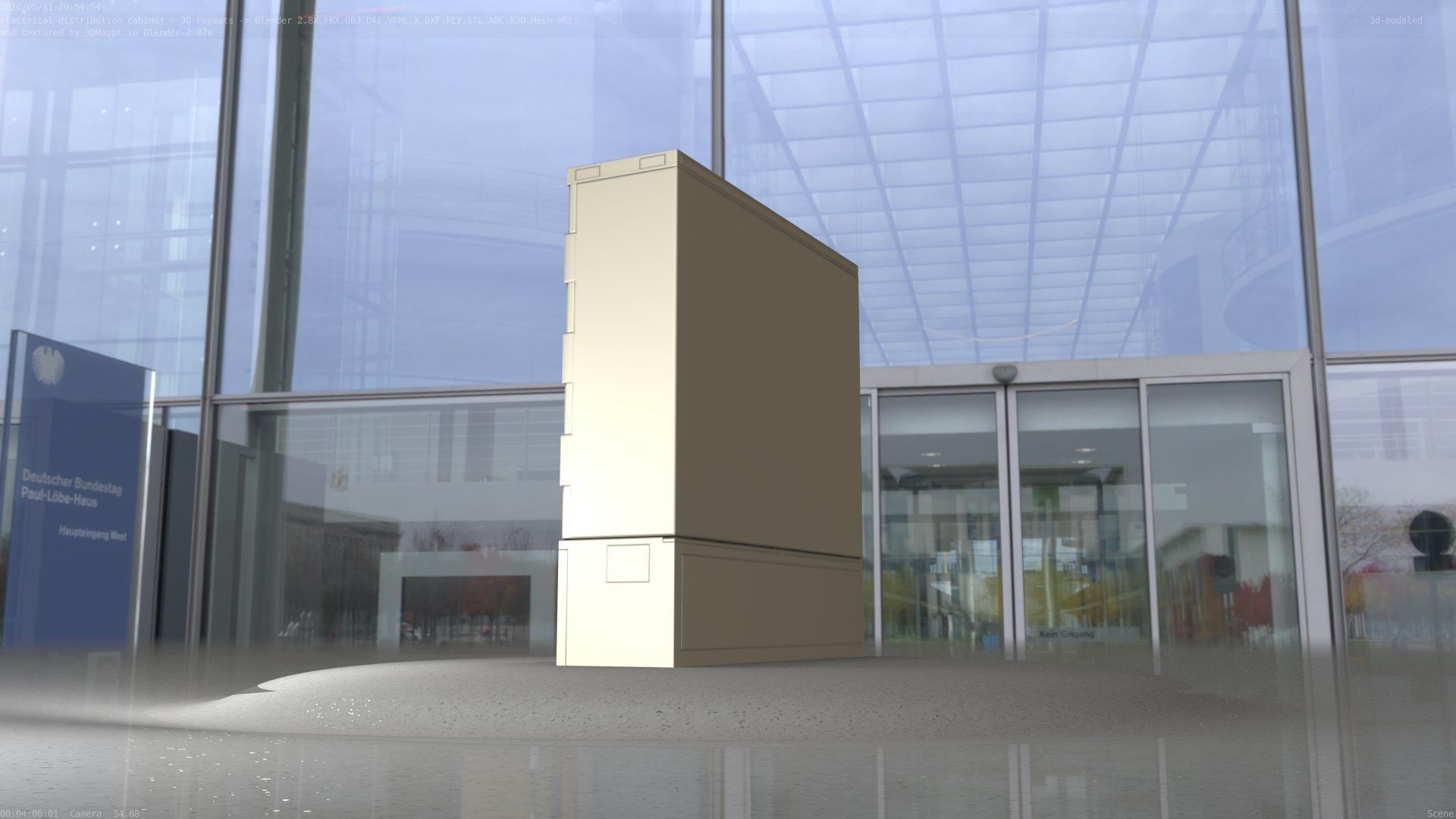 Electrical Distribution Cabinet 60 Low-poly 3D model_7