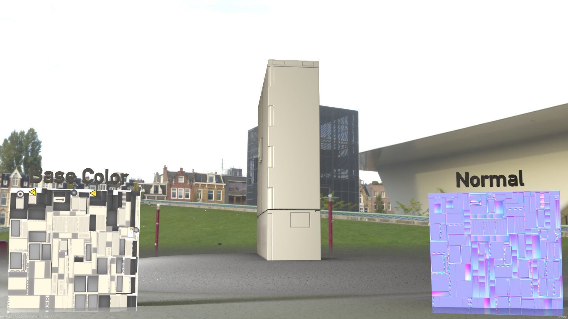 Electrical Distribution Cabinet 60 Low-poly 3D model_2