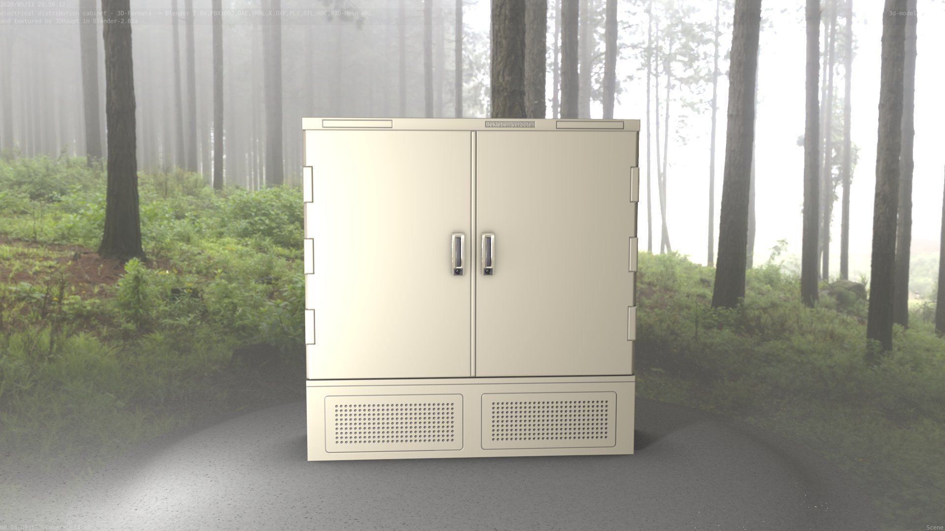 Electrical Distribution Cabinet 60 Low-poly 3D model_94
