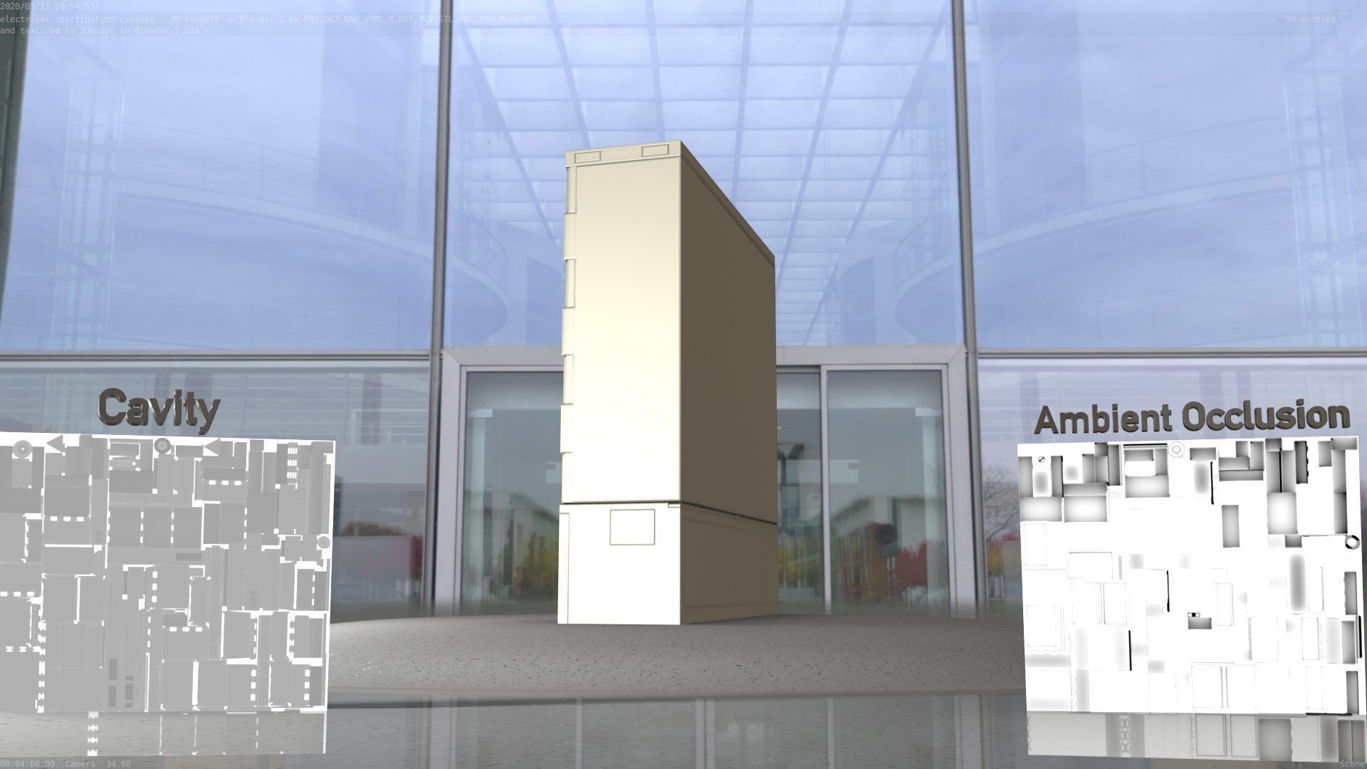 Electrical Distribution Cabinet 60 Low-poly 3D model_18