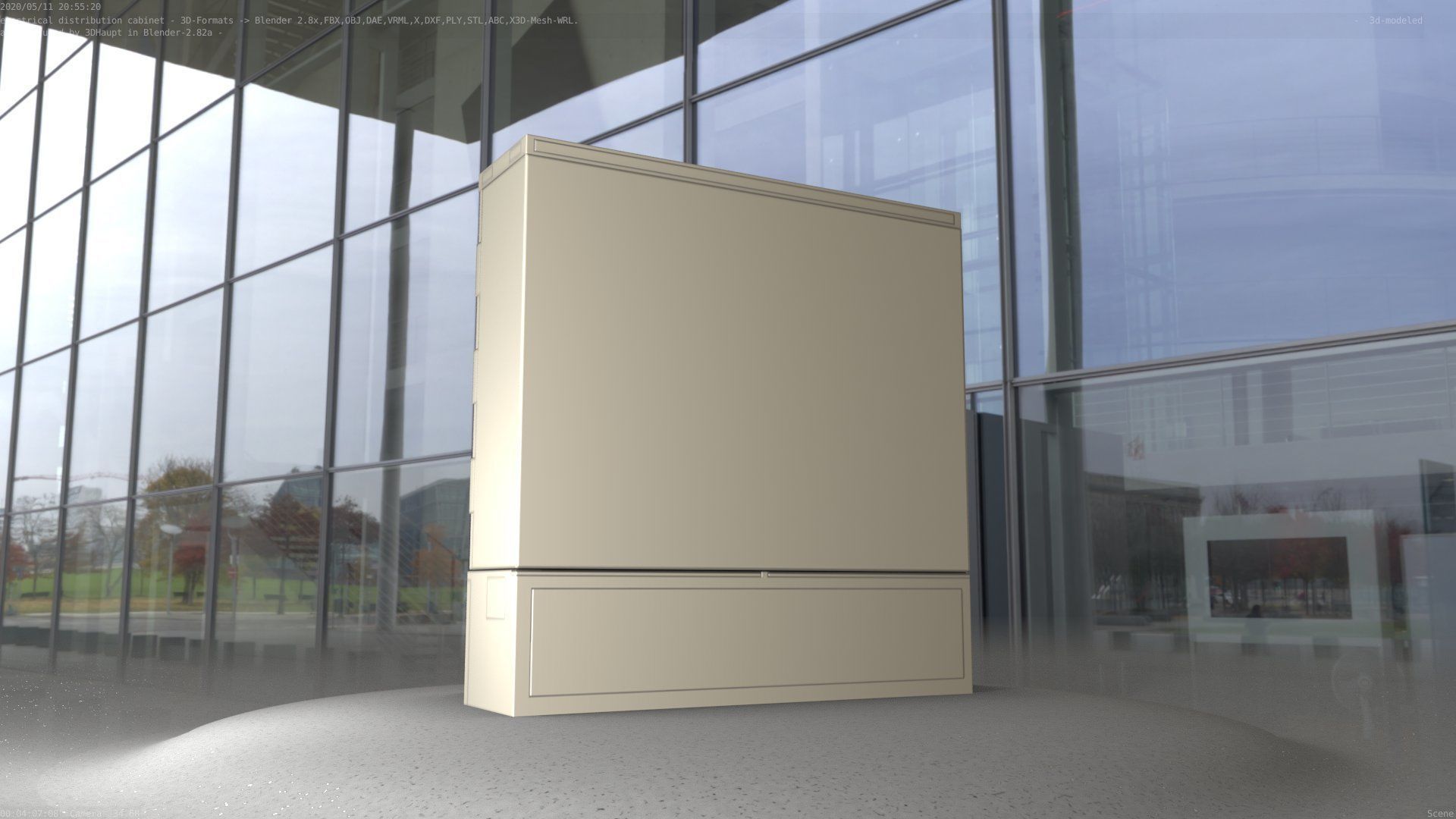 Electrical Distribution Cabinet 60 Low-poly 3D model_37