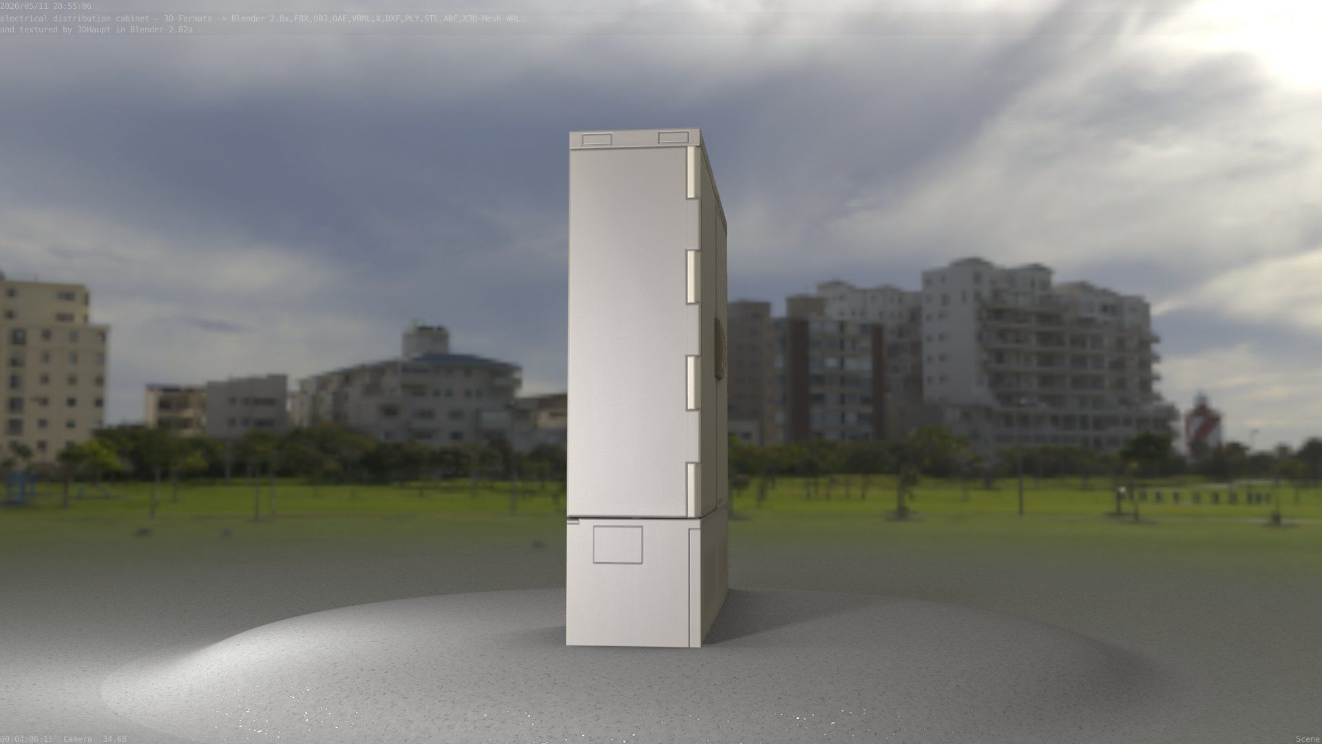 Electrical Distribution Cabinet 60 Low-poly 3D model_23