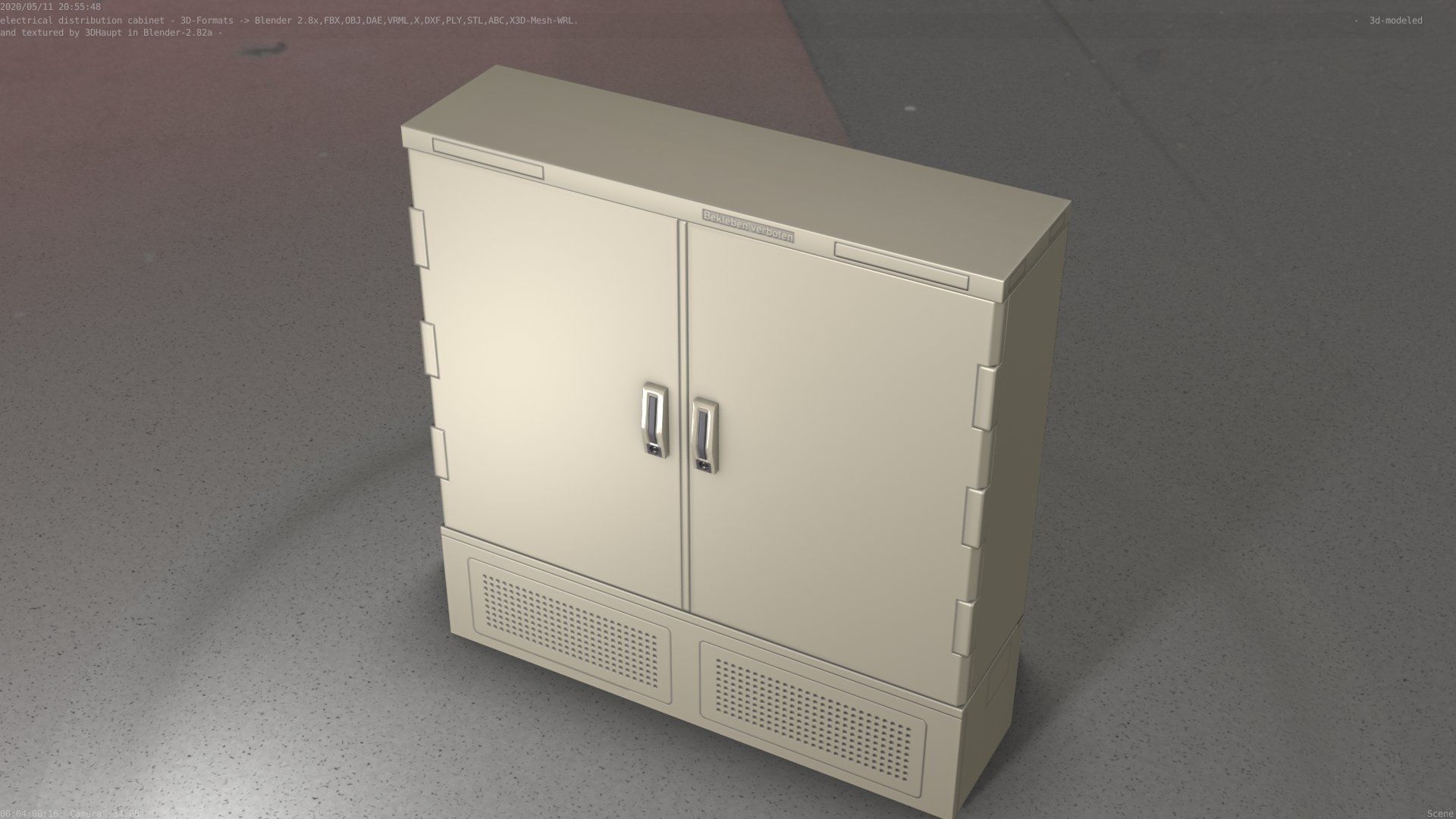 Electrical Distribution Cabinet 60 Low-poly 3D model_69