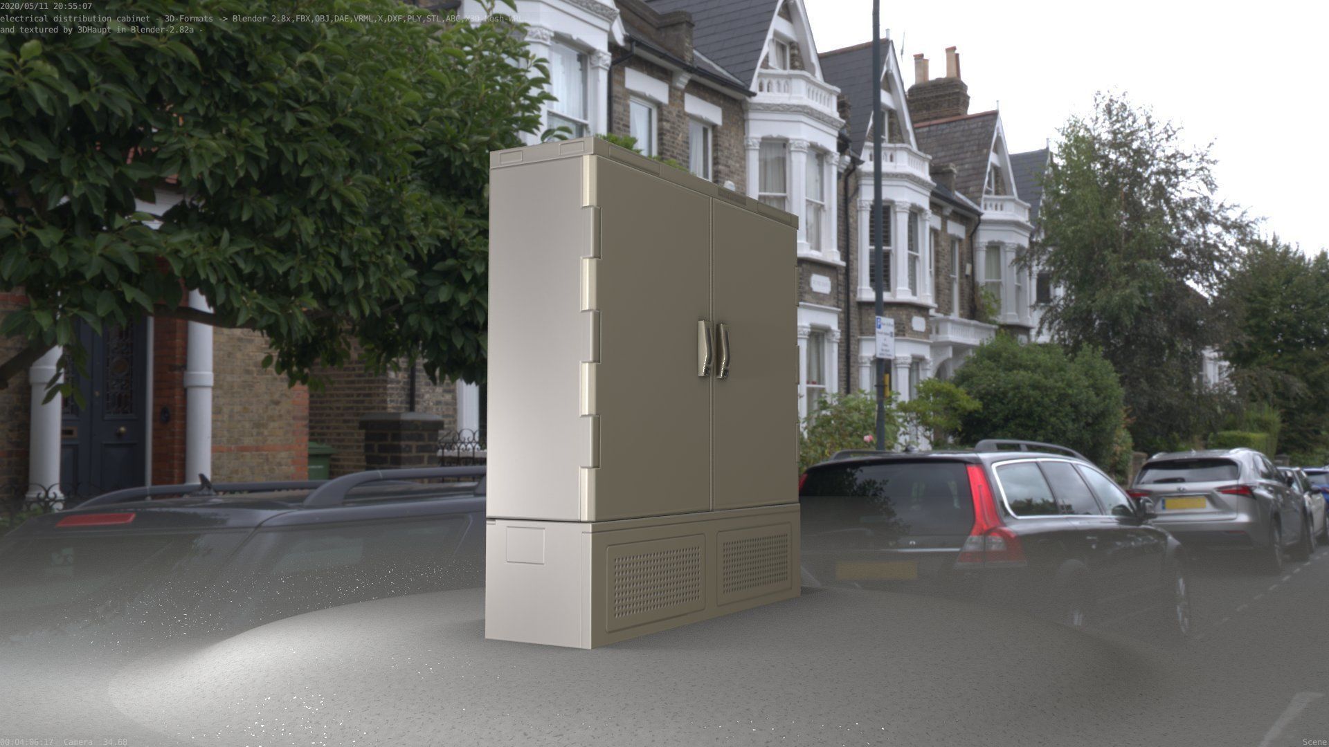 Electrical Distribution Cabinet 60 Low-poly 3D model_25