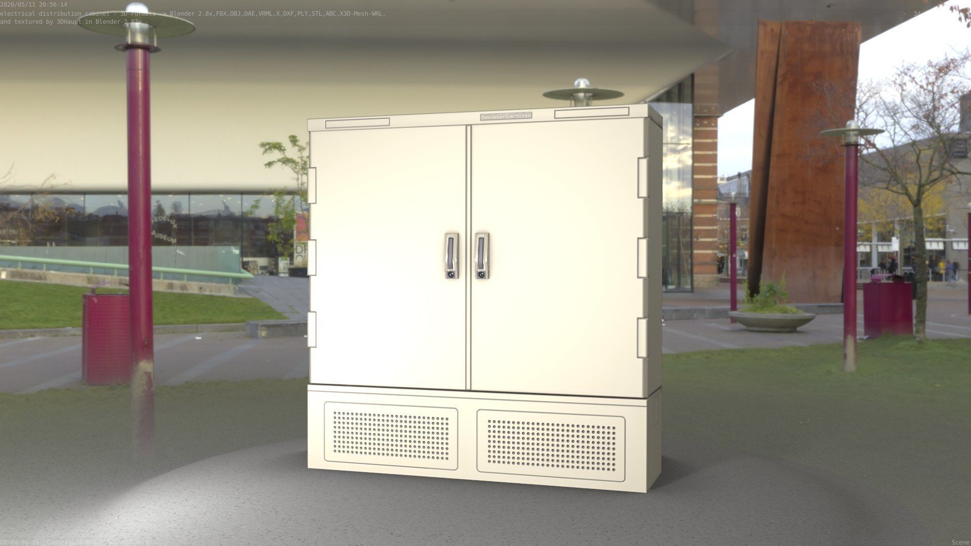 Electrical Distribution Cabinet 60 Low-poly 3D model_96