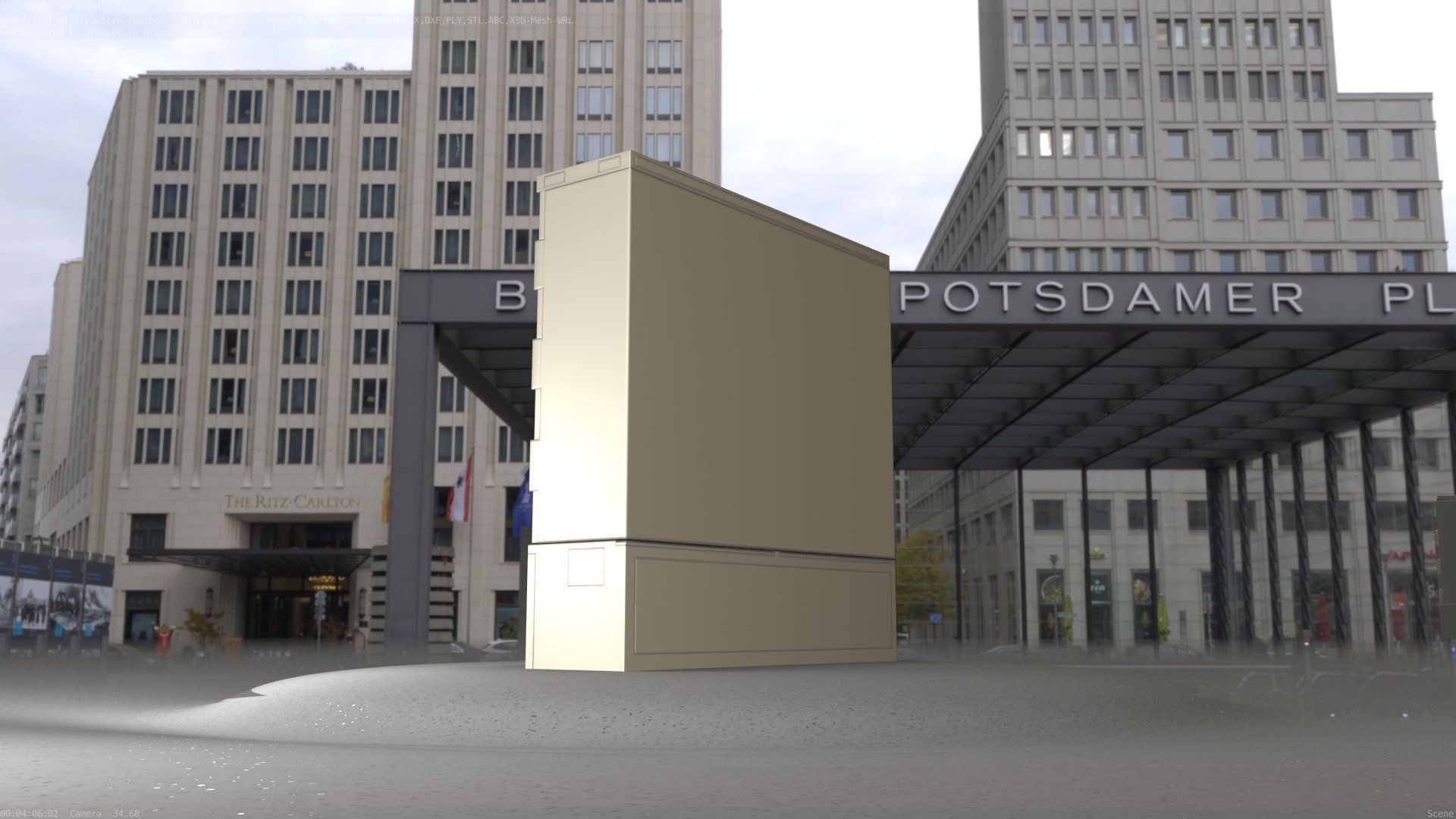 Electrical Distribution Cabinet 60 Low-poly 3D model_8