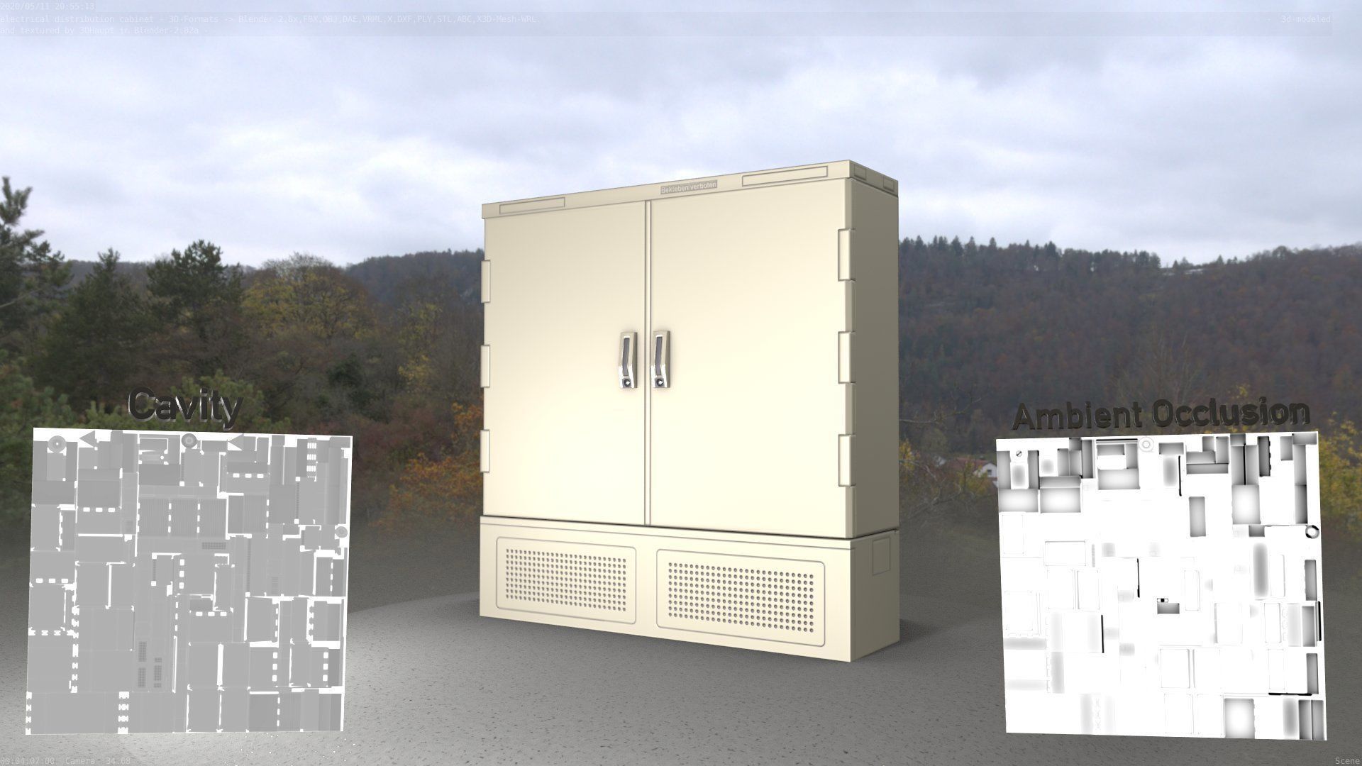 Electrical Distribution Cabinet 60 Low-poly 3D model_29