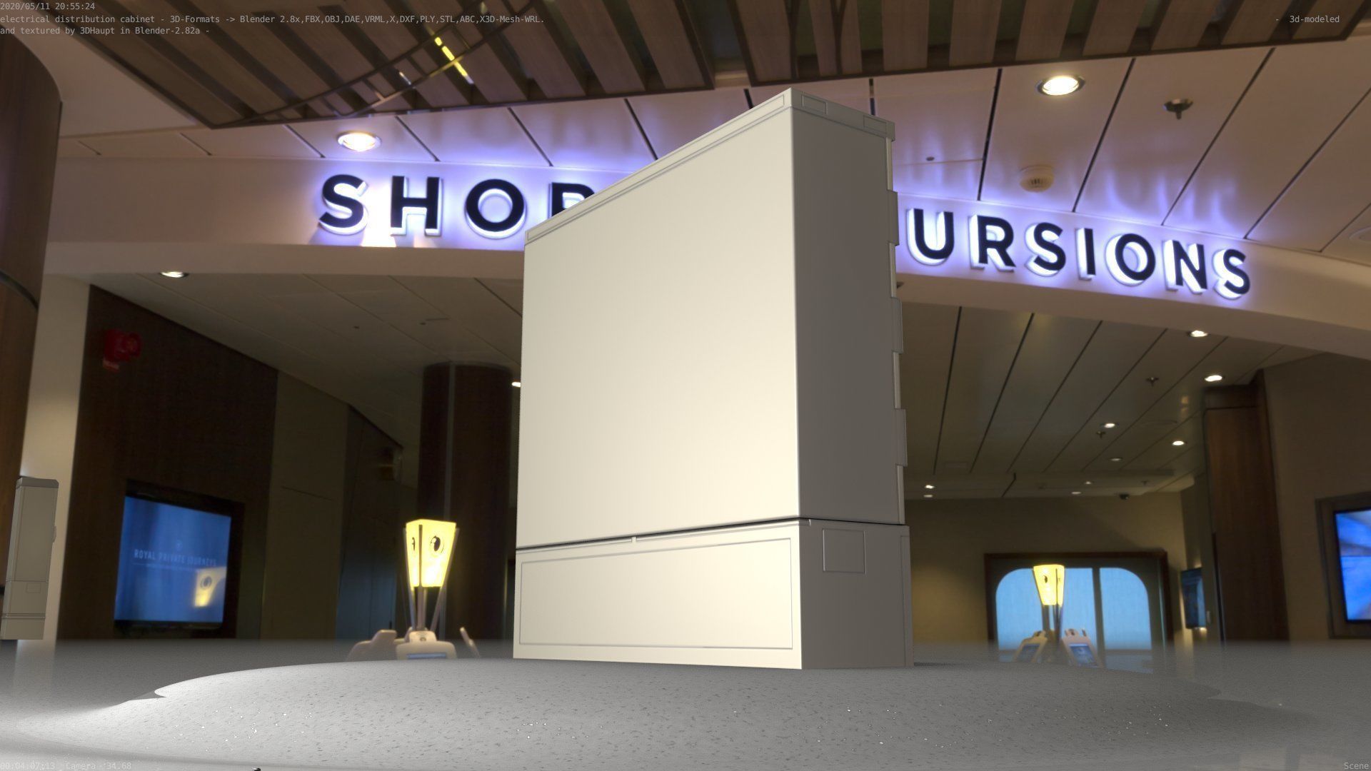 Electrical Distribution Cabinet 60 Low-poly 3D model_42