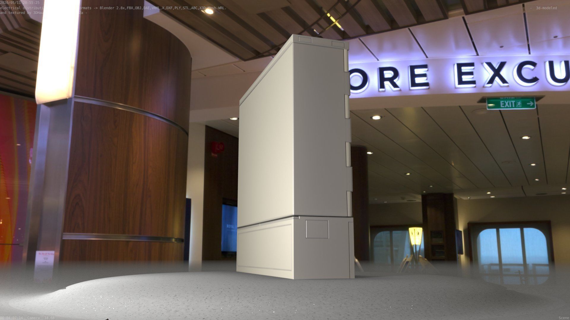 Electrical Distribution Cabinet 60 Low-poly 3D model_43