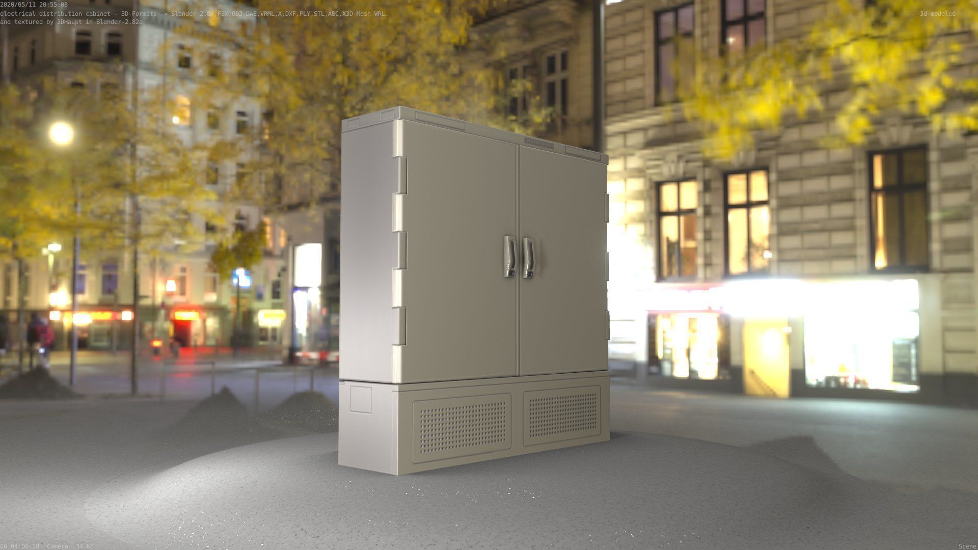 Electrical Distribution Cabinet 60 Low-poly 3D model_26