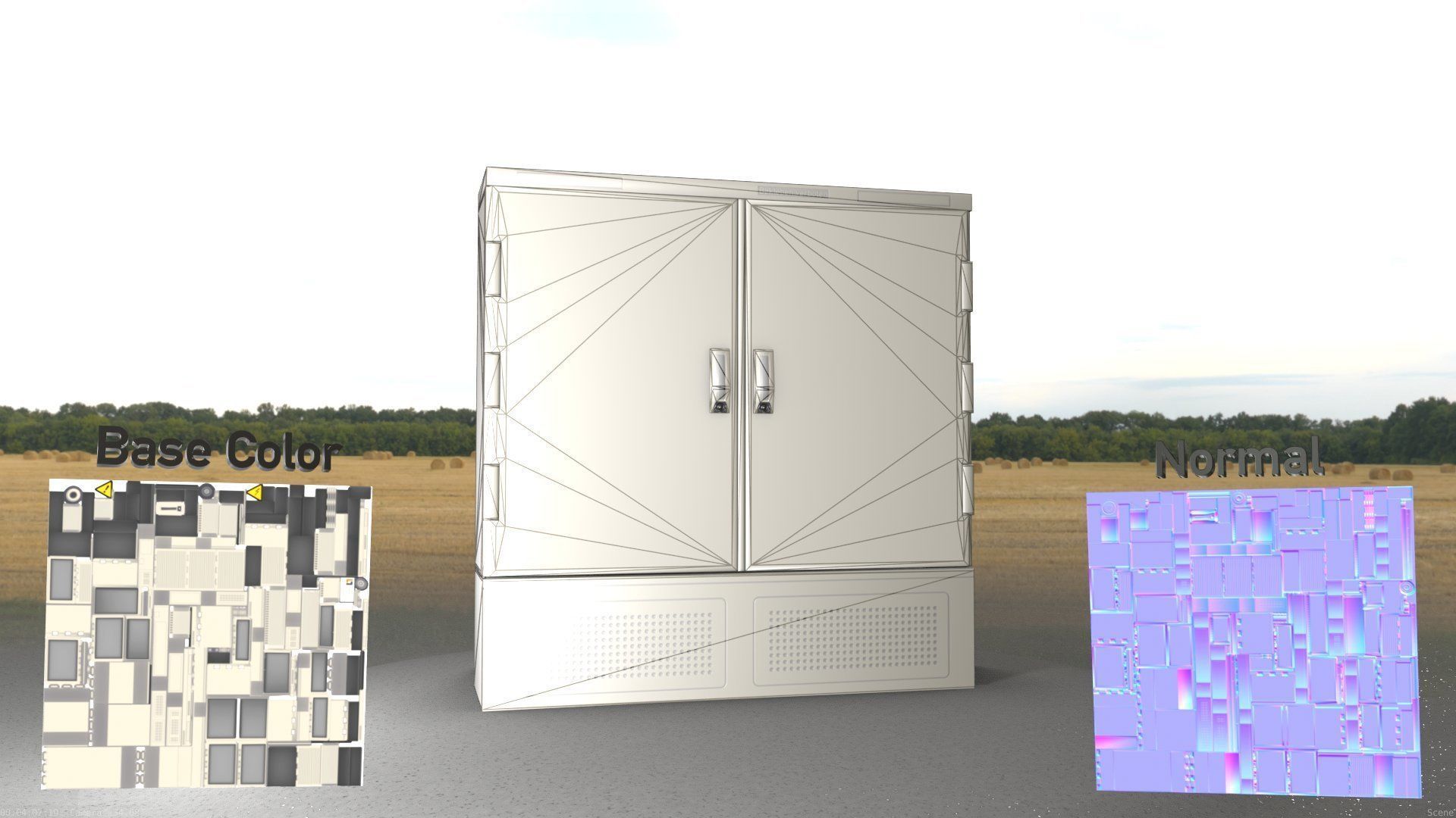 Electrical Distribution Cabinet 60 Low-poly 3D model_48