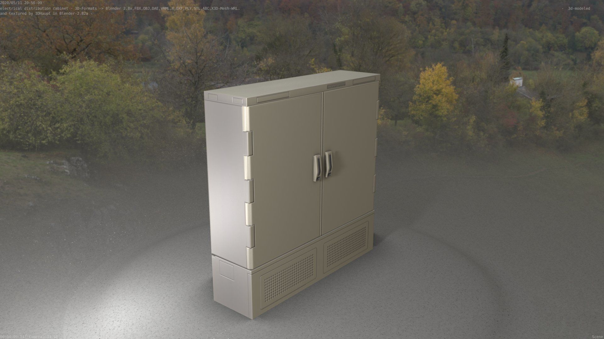Electrical Distribution Cabinet 60 Low-poly 3D model_90