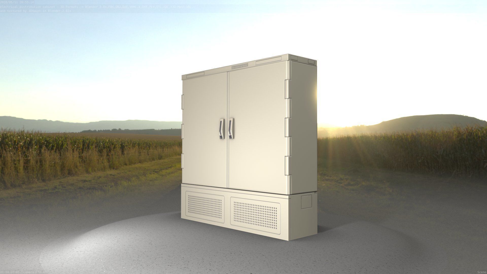 Electrical Distribution Cabinet 60 Low-poly 3D model_30