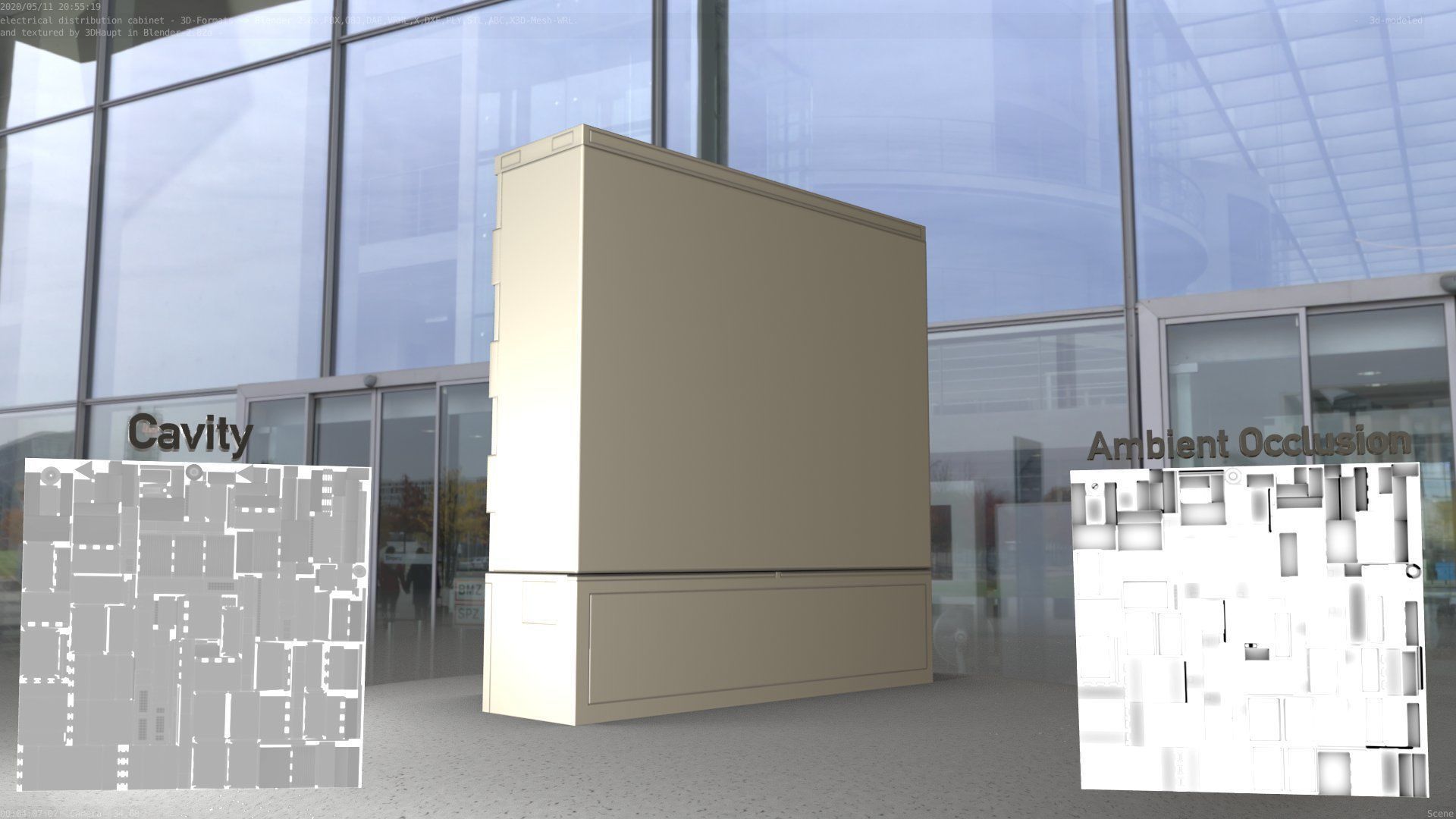 Electrical Distribution Cabinet 60 Low-poly 3D model_36