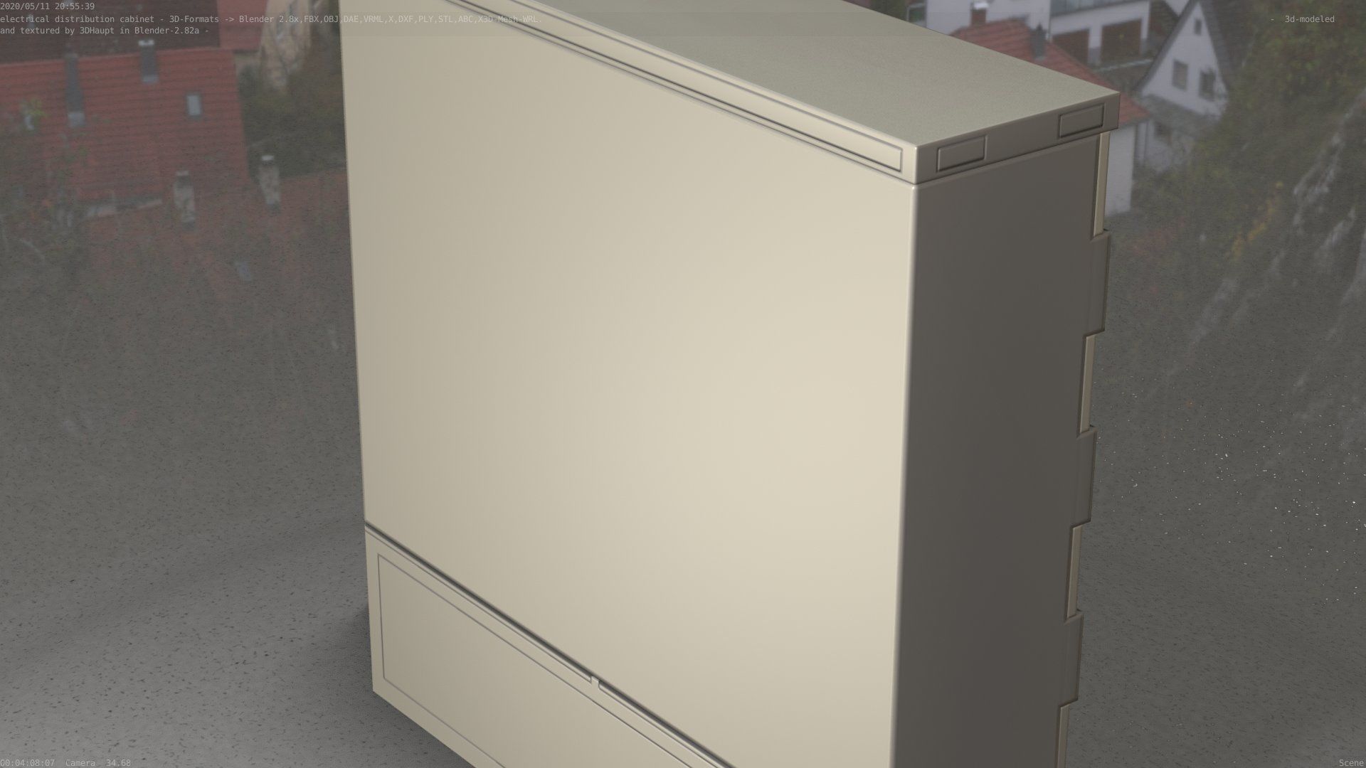 Electrical Distribution Cabinet 60 Low-poly 3D model_60